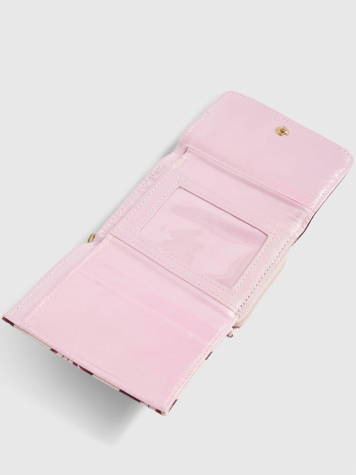 Image 3 of 3 of River Island Girls Cherry Print Foldover Popper Zip Purse - Pink