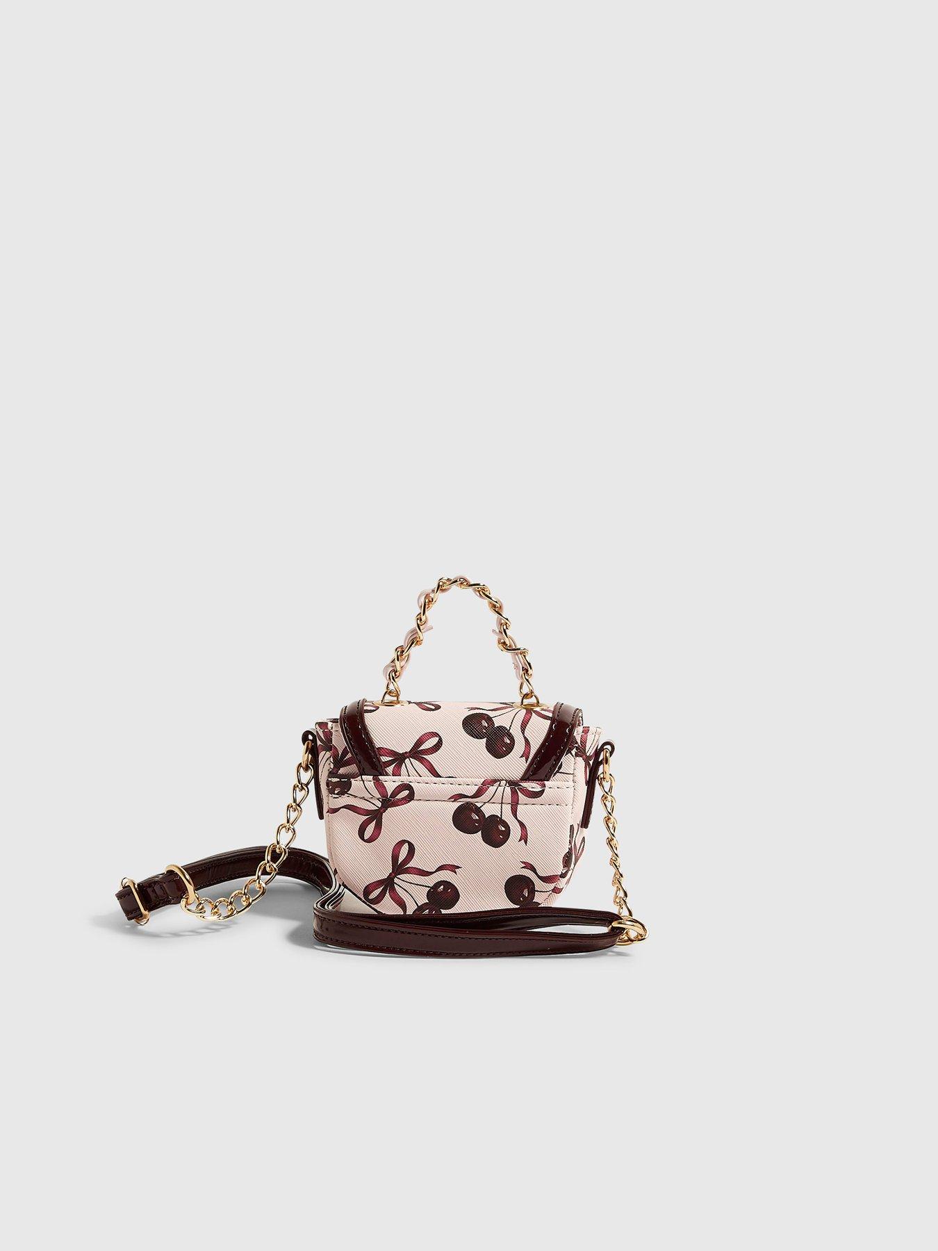 Image 2 of 5 of River Island Girls Cherry Print Mini Crossbody Bag - Pink