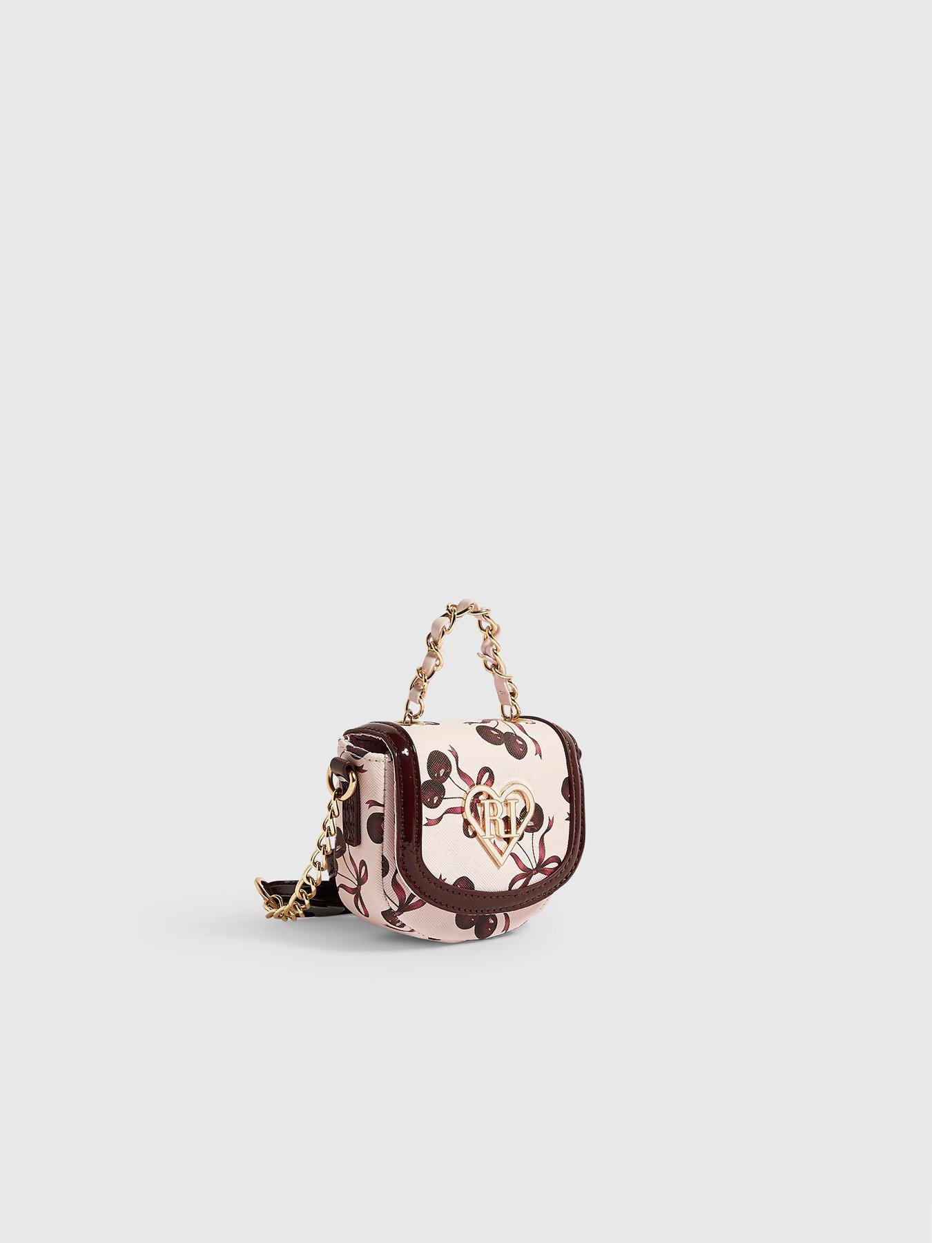 Image 3 of 5 of River Island Girls Cherry Print Mini Crossbody Bag - Pink