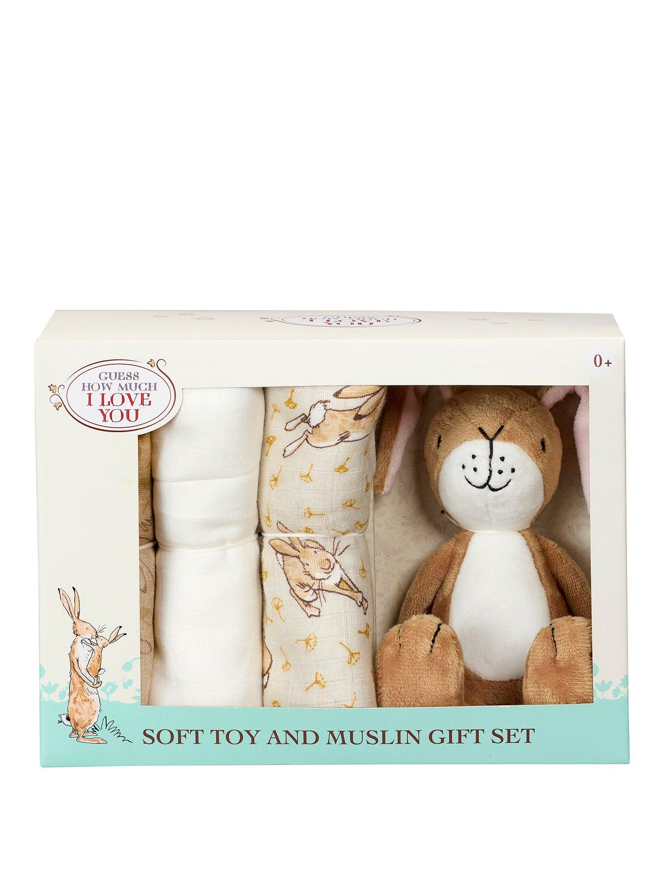 Image 1 of 4 of Guess How Much I Love You Soft Toy & muslin set
