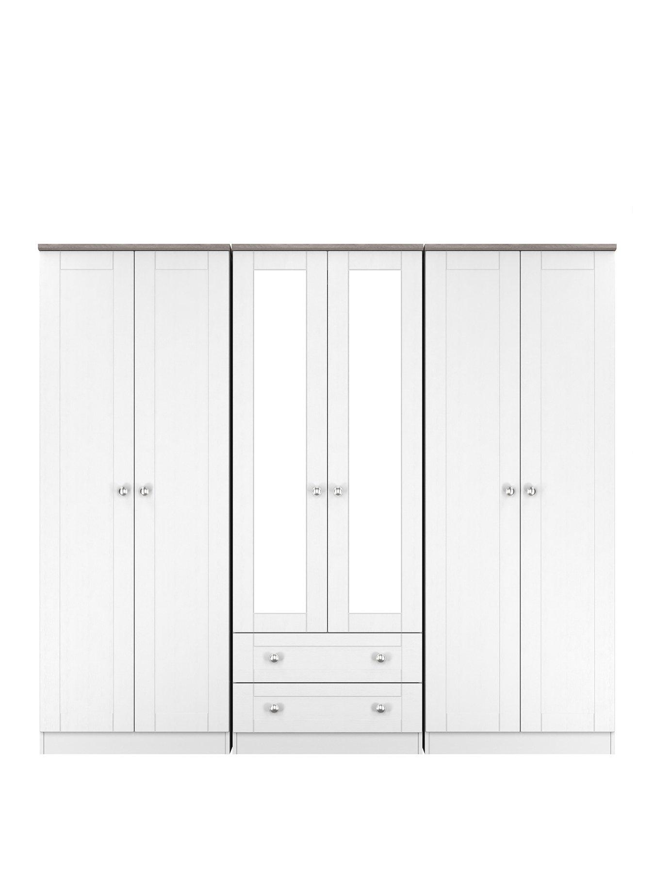 Image 1 of 6 of SWIFT Sydney Tall 6 Door 2 Drawer Double Mirror Wardrobe