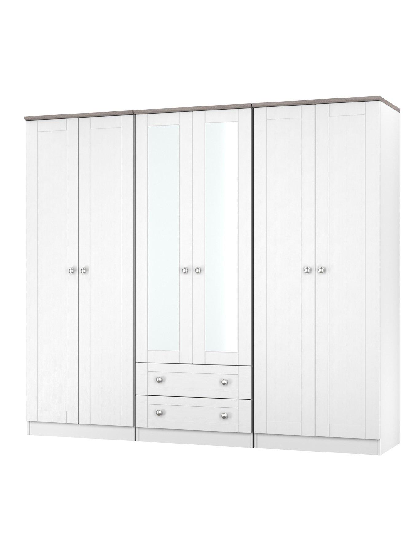 Image 2 of 6 of SWIFT Sydney Tall 6 Door 2 Drawer Double Mirror Wardrobe