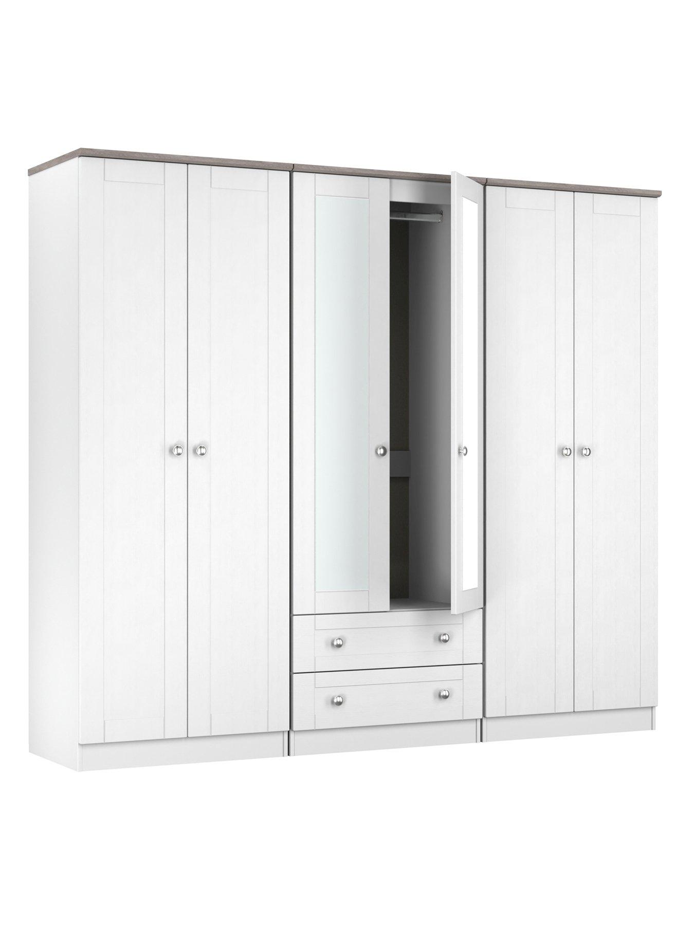 Image 3 of 6 of SWIFT Sydney Tall 6 Door 2 Drawer Double Mirror Wardrobe