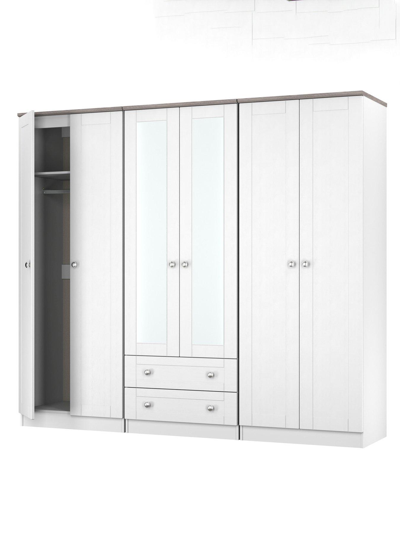 Image 4 of 6 of SWIFT Sydney Tall 6 Door 2 Drawer Double Mirror Wardrobe