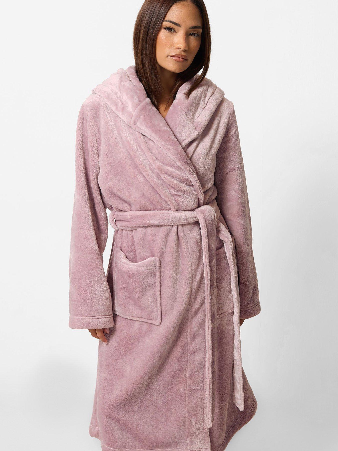 Image 3 of 4 of PixieGirl Petite Super Luxe Hooded Robe Pink