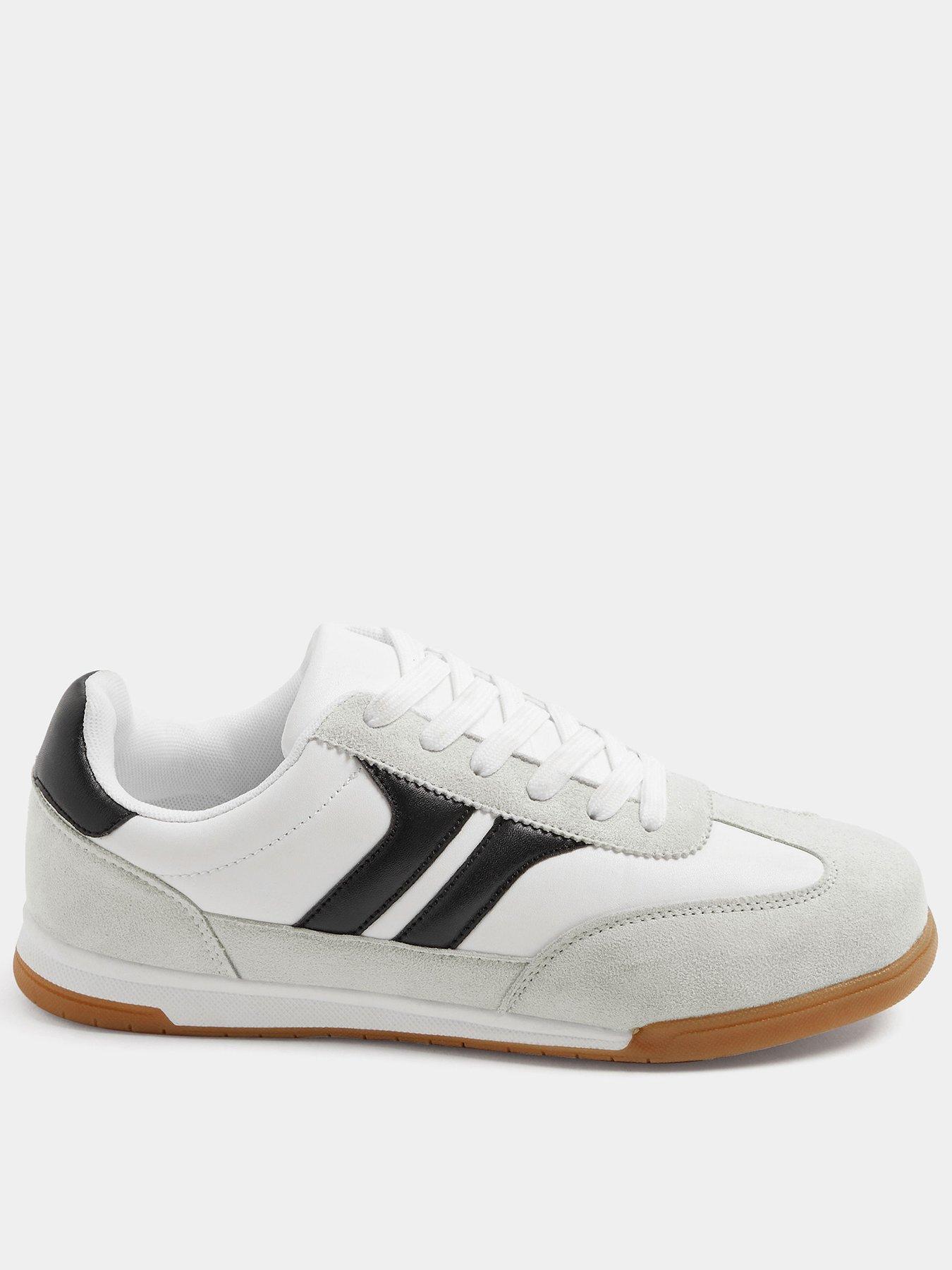Image 1 of 4 of Yours Womens Wide Fit Padded Collar Lace-Up Trainers - White
