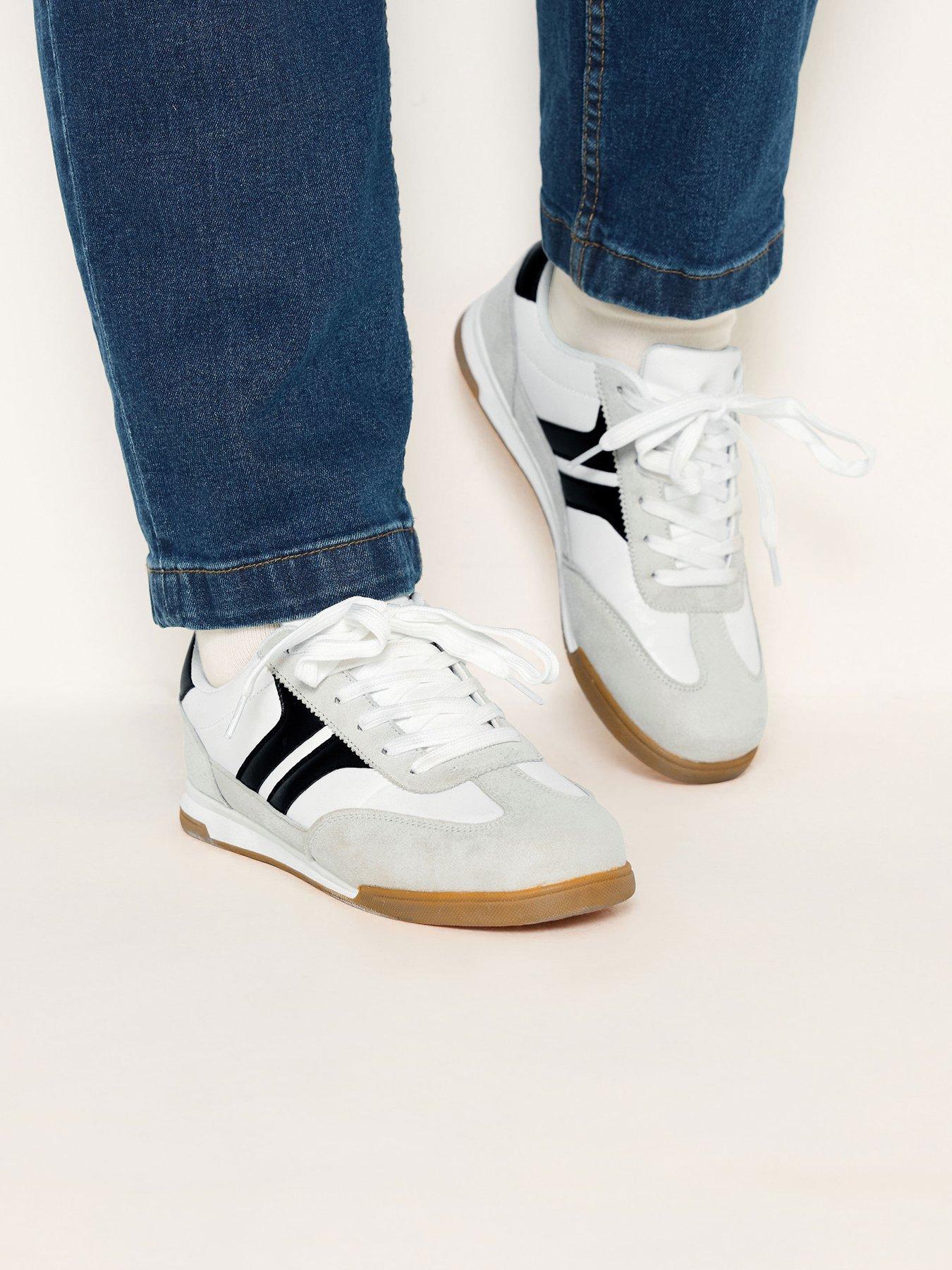 Image 4 of 4 of Yours Womens Wide Fit Padded Collar Lace-Up Trainers - White