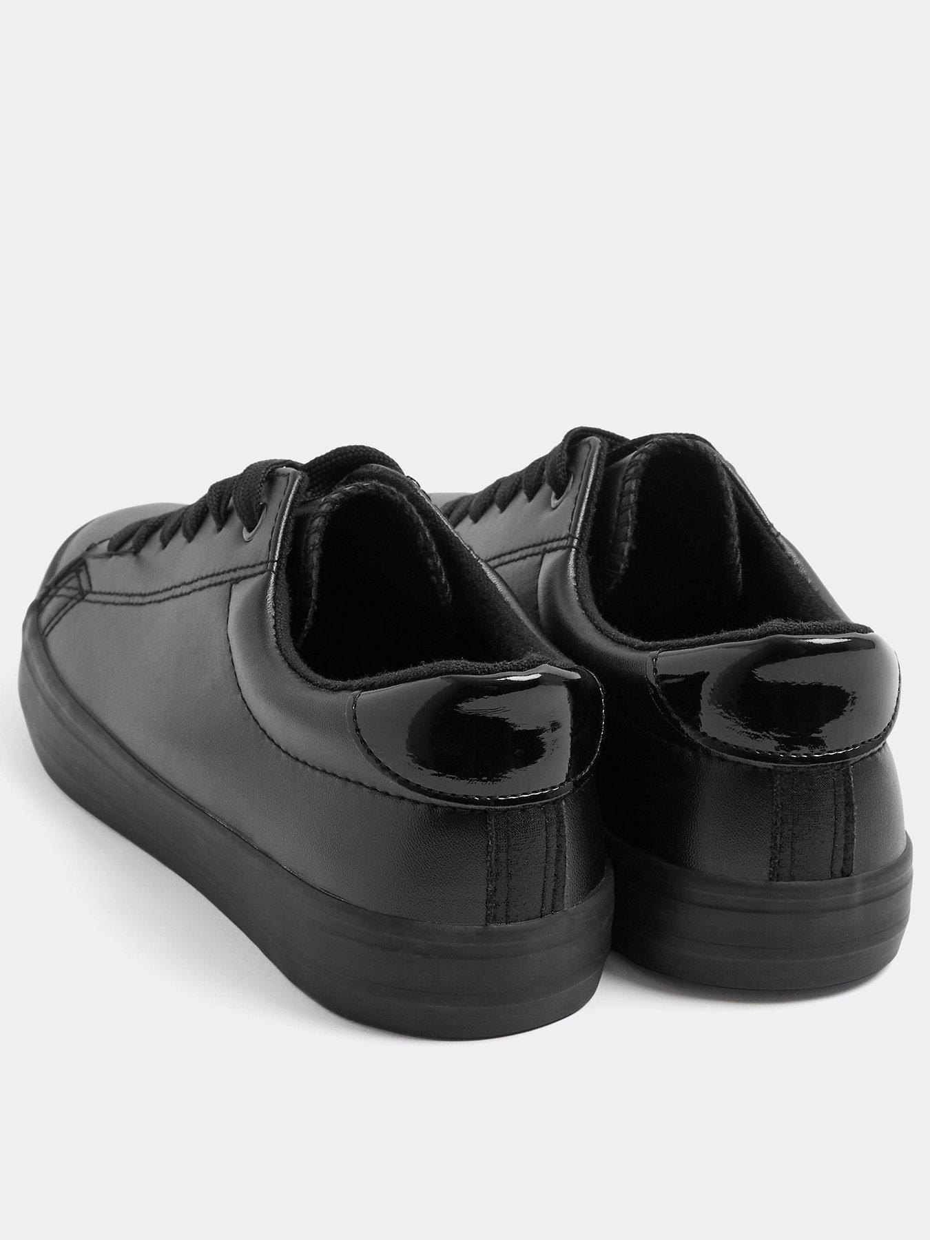 Image 3 of 4 of Yours Womens Extra Wide Fit Slim Sole Lace-Up Trainers - Black