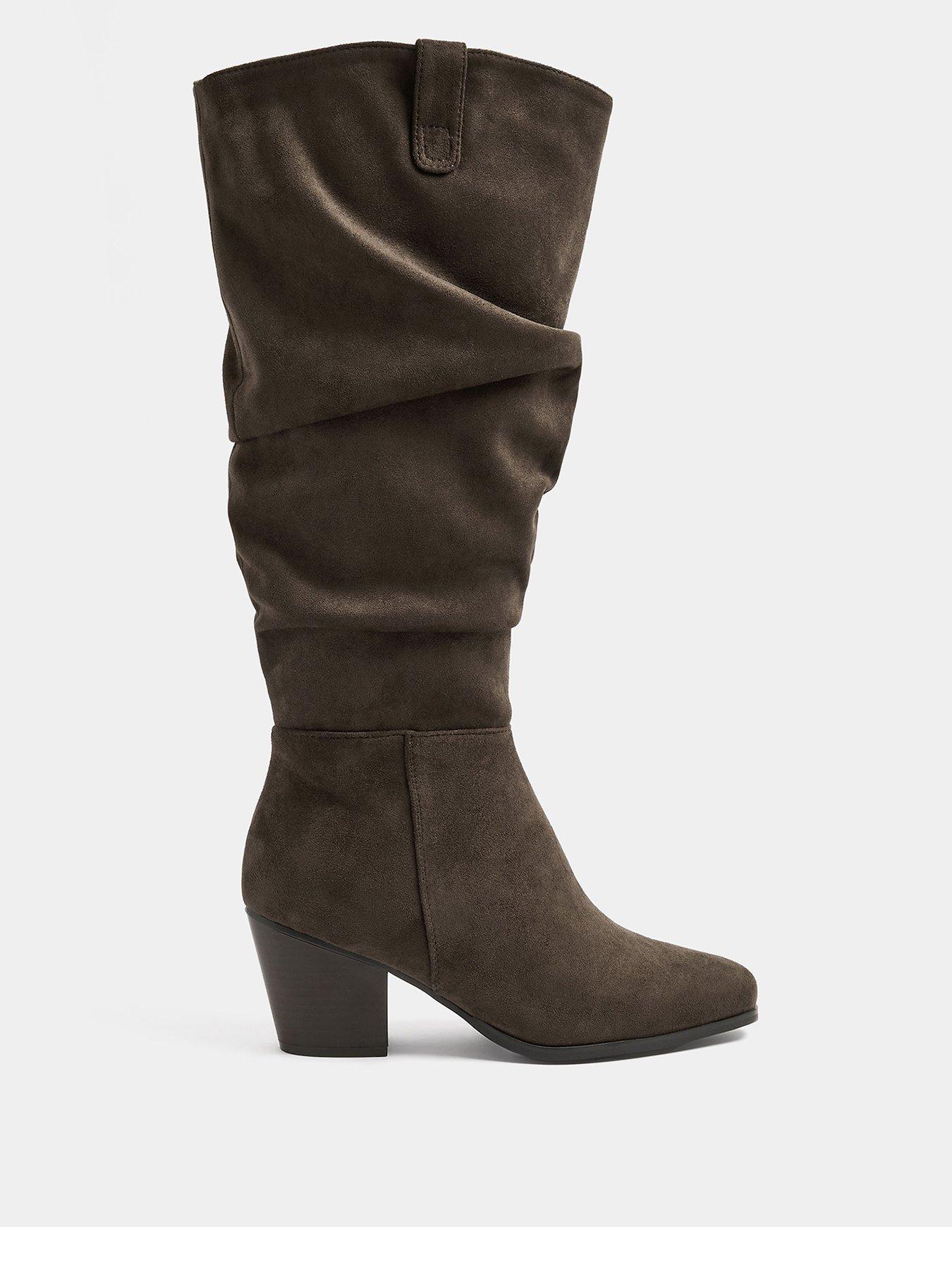 Image 1 of 4 of Yours Extra Wide Fit Ruched Western Boot