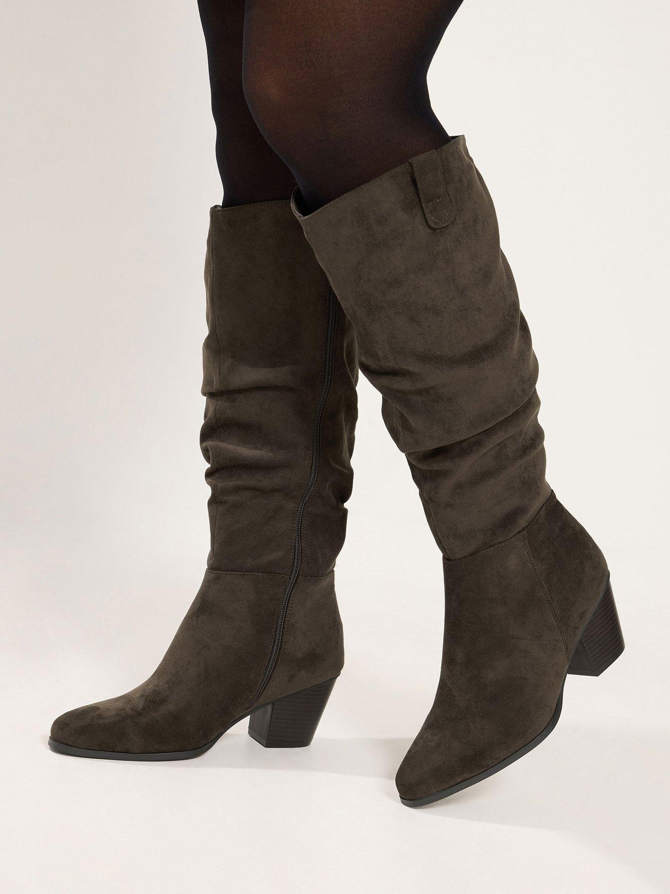Image 4 of 4 of Yours Extra Wide Fit Ruched Western Boot