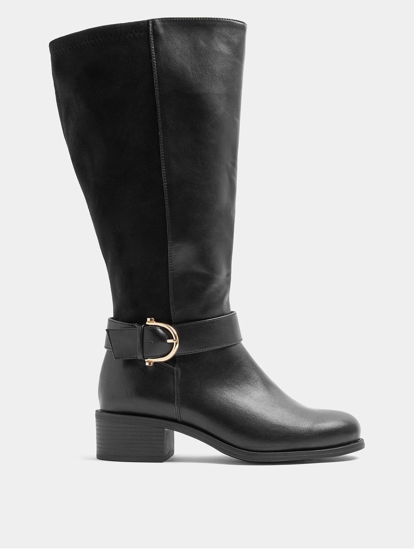 Image 1 of 4 of Yours Extra Wide Fit Stretch Back Knee High Boot