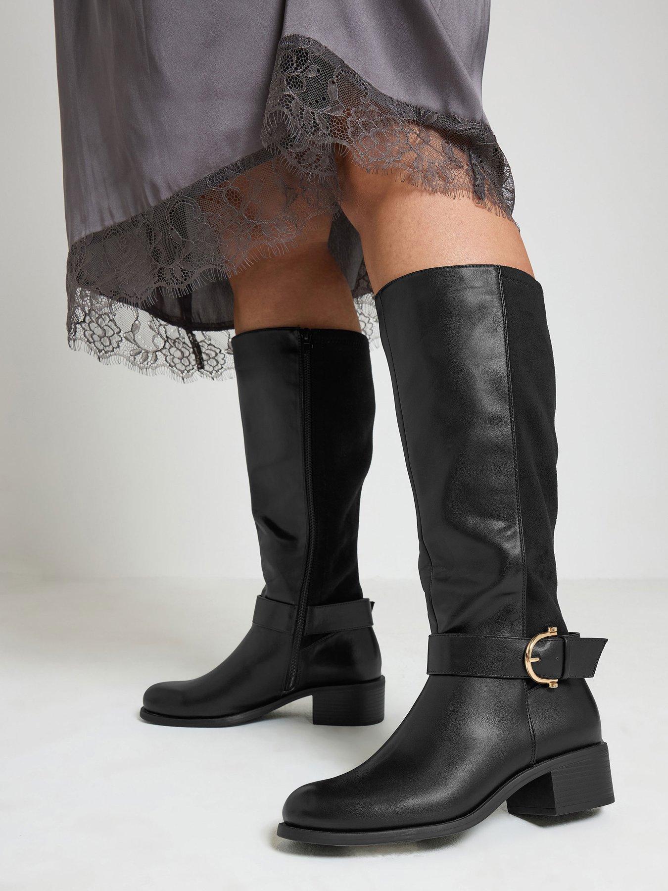 Image 4 of 4 of Yours Extra Wide Fit Stretch Back Knee High Boot