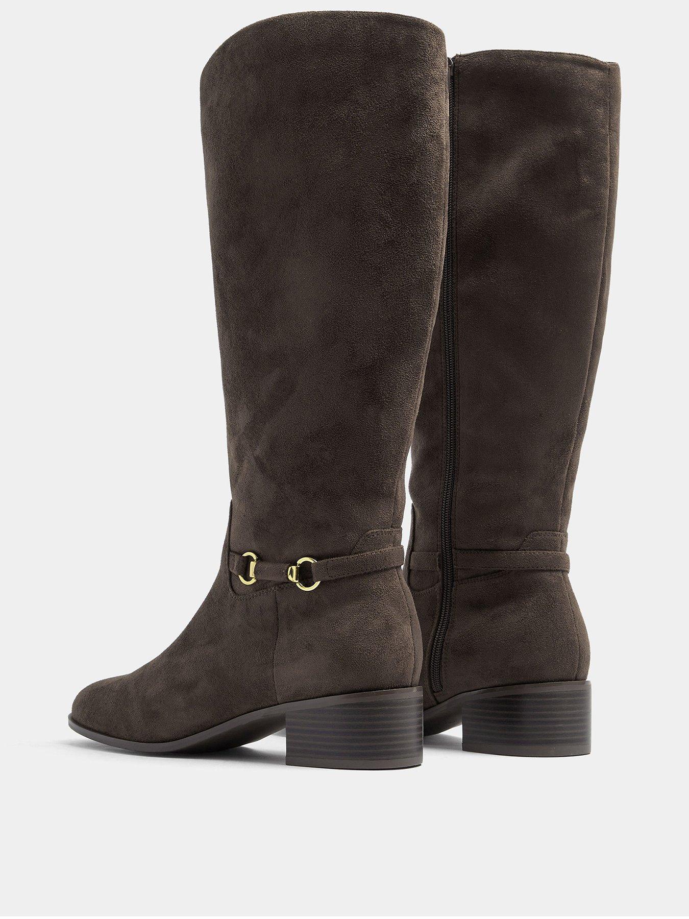 Image 3 of 4 of Yours Womens Snaffle Trim Knee-High Riding Boots - Brown