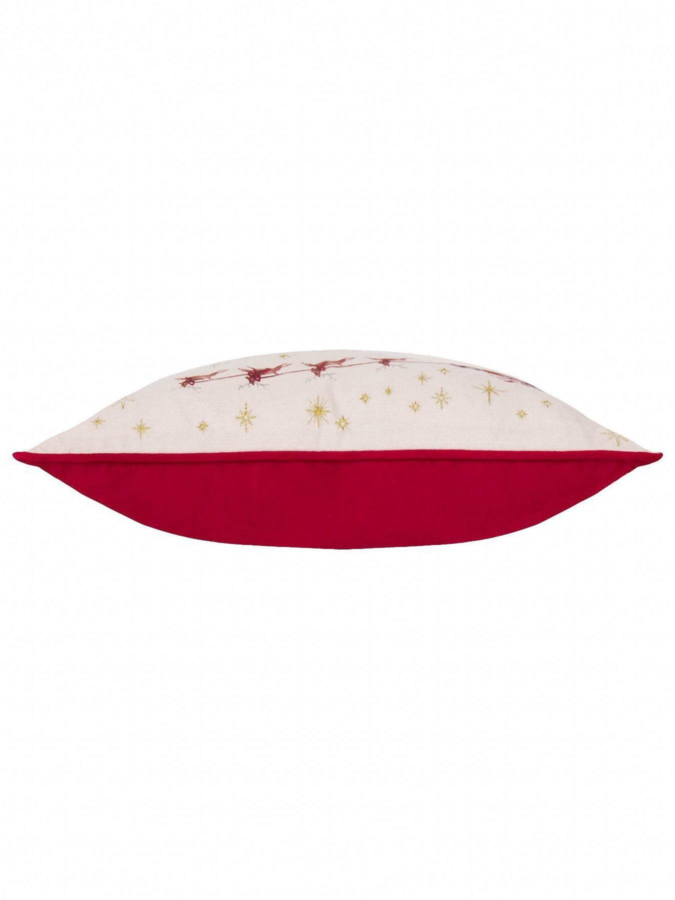 Image 4 of 6 of Furn COTSWOLD CHRISTMAS 30X50 POLYESTER CUSHION CREAM/BURGUNDY