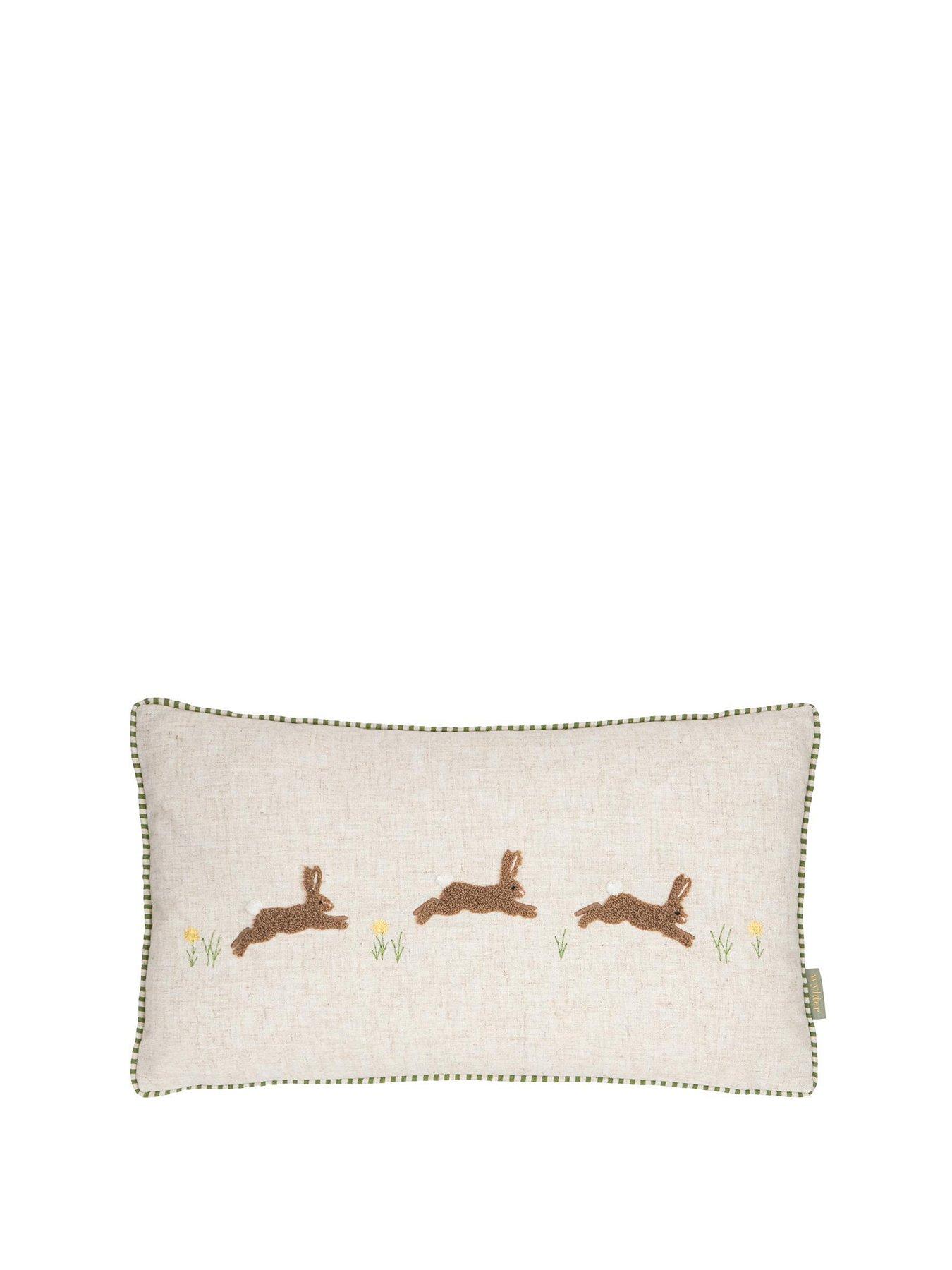Image 2 of 5 of Wylder RAMBLE HARES 30X50 POLYESTER CUSHION SAGE