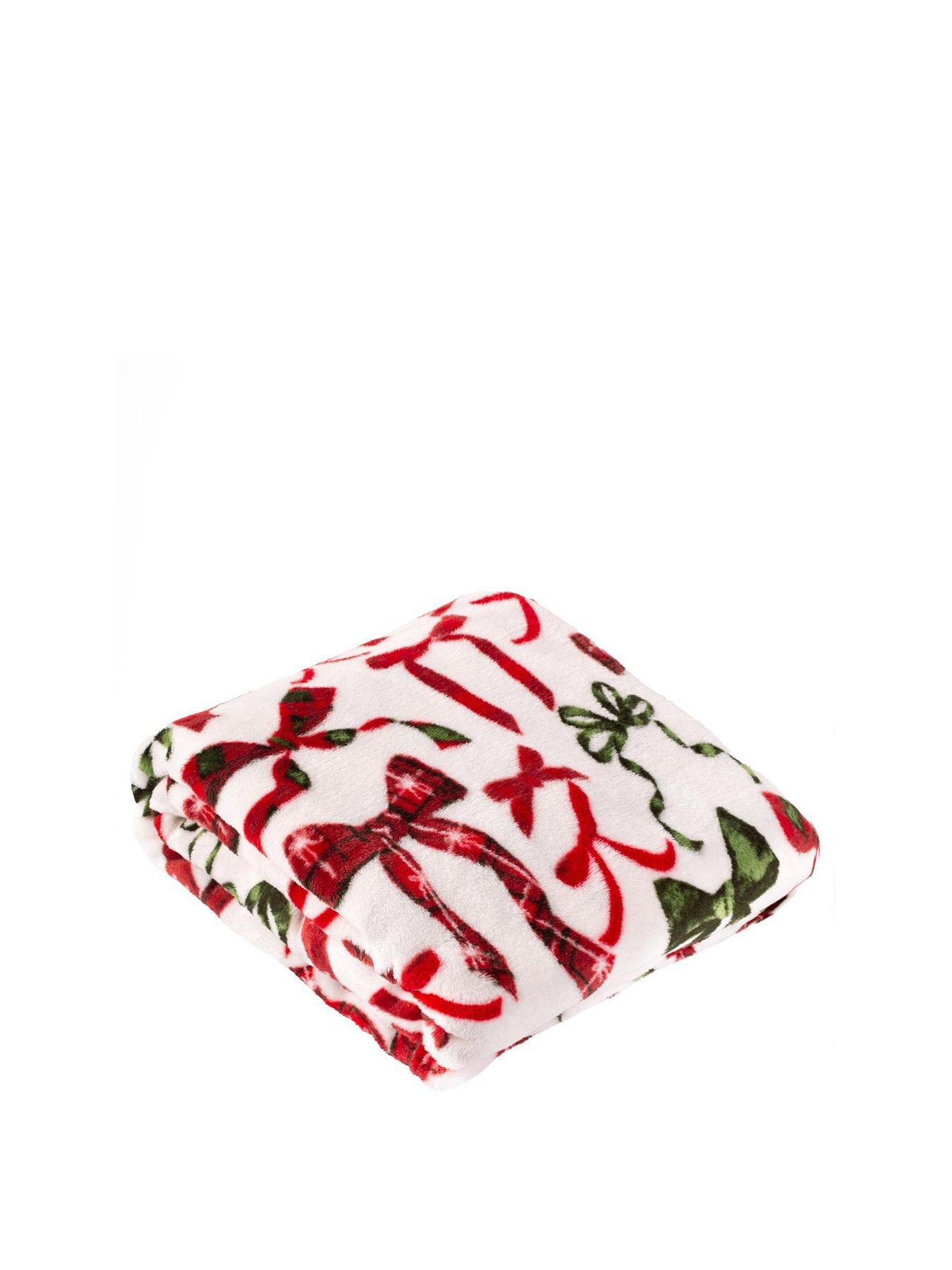 Image 2 of 4 of Furn FESTIVE BOWS 140X180 THROW BERRY/PINE