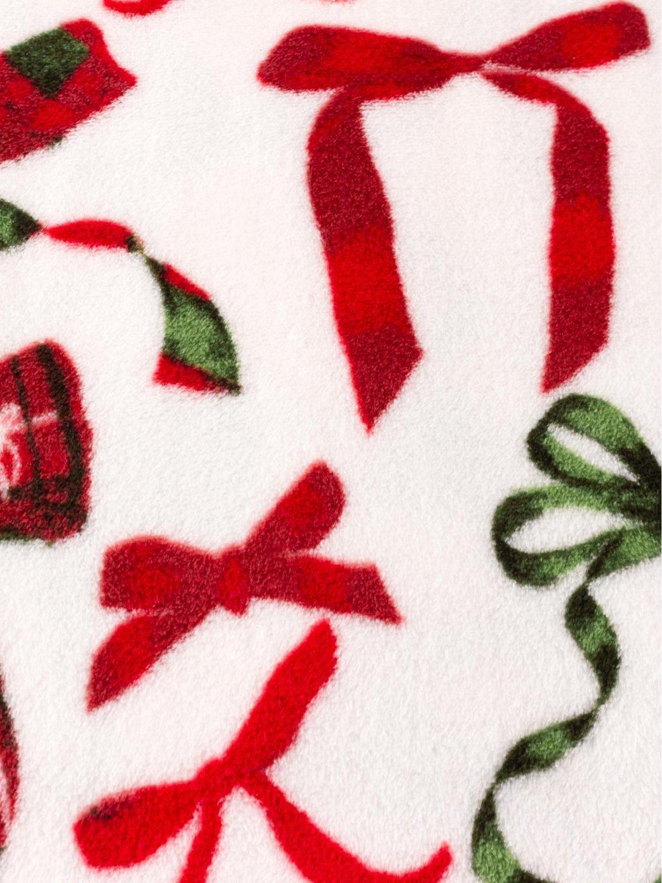 Image 3 of 4 of Furn FESTIVE BOWS 140X180 THROW BERRY/PINE