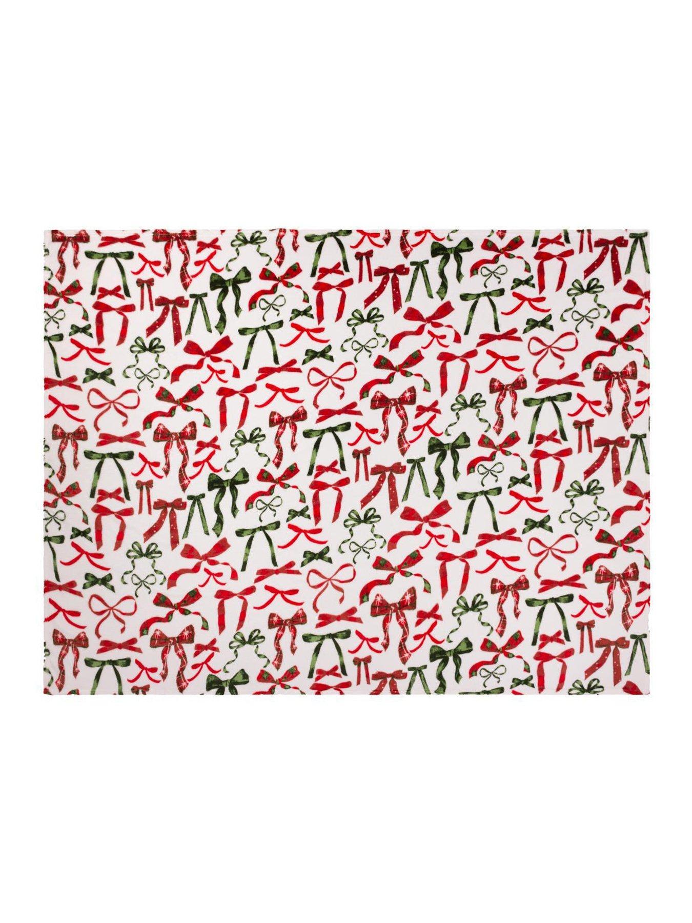 Image 4 of 4 of Furn FESTIVE BOWS 140X180 THROW BERRY/PINE