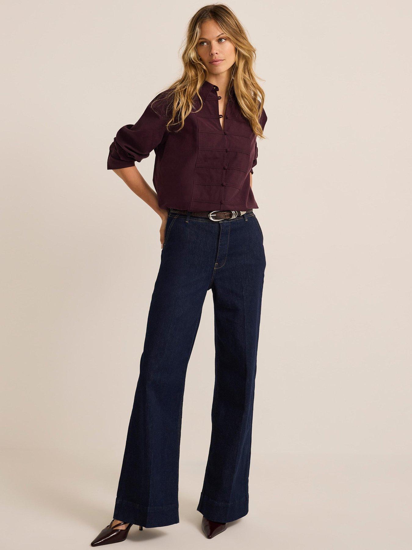 Image 4 of 6 of Mint Velvet Cotton Military Shirt - Burgundy