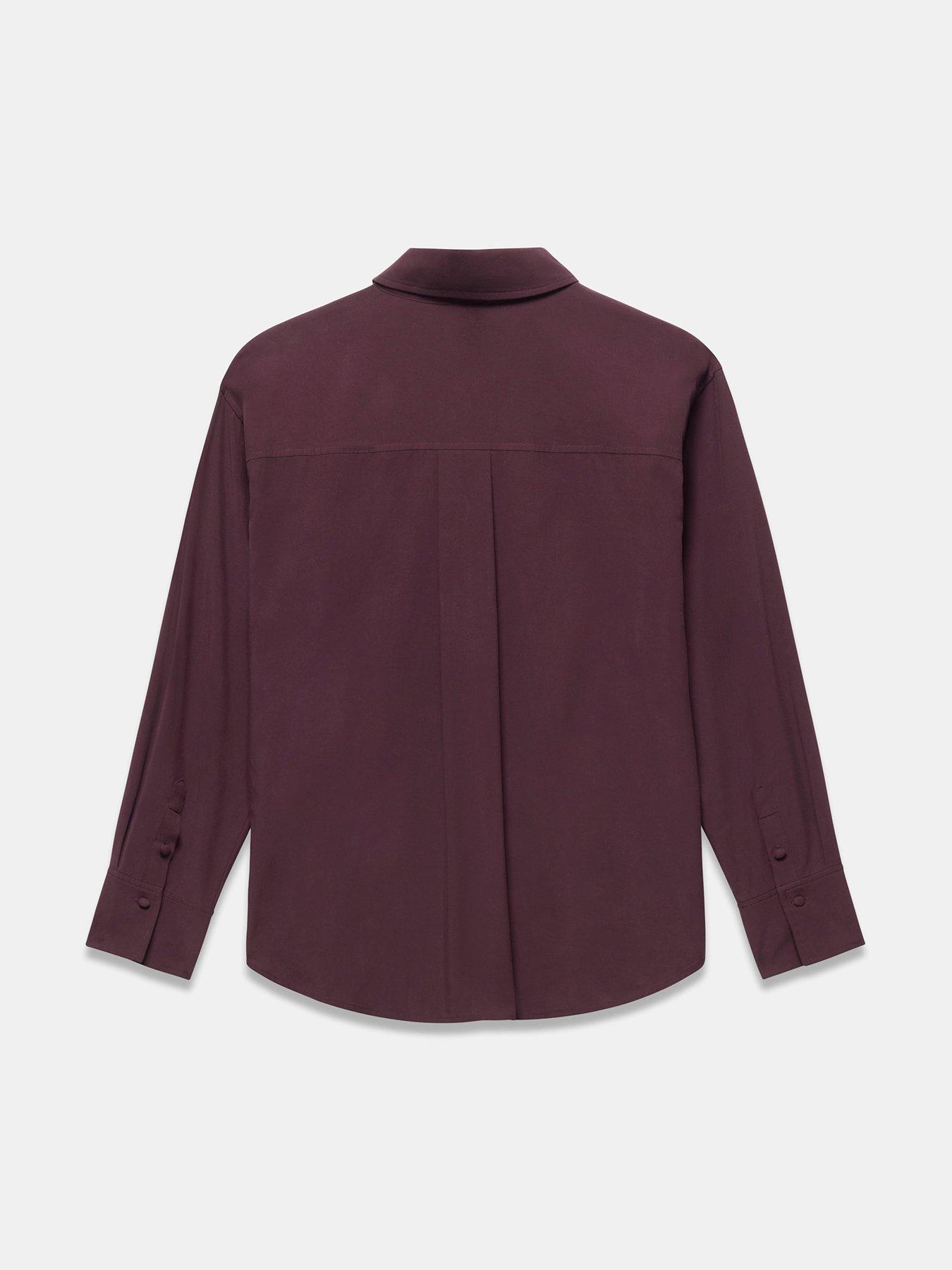 Image 6 of 6 of Mint Velvet Cotton Military Shirt - Burgundy