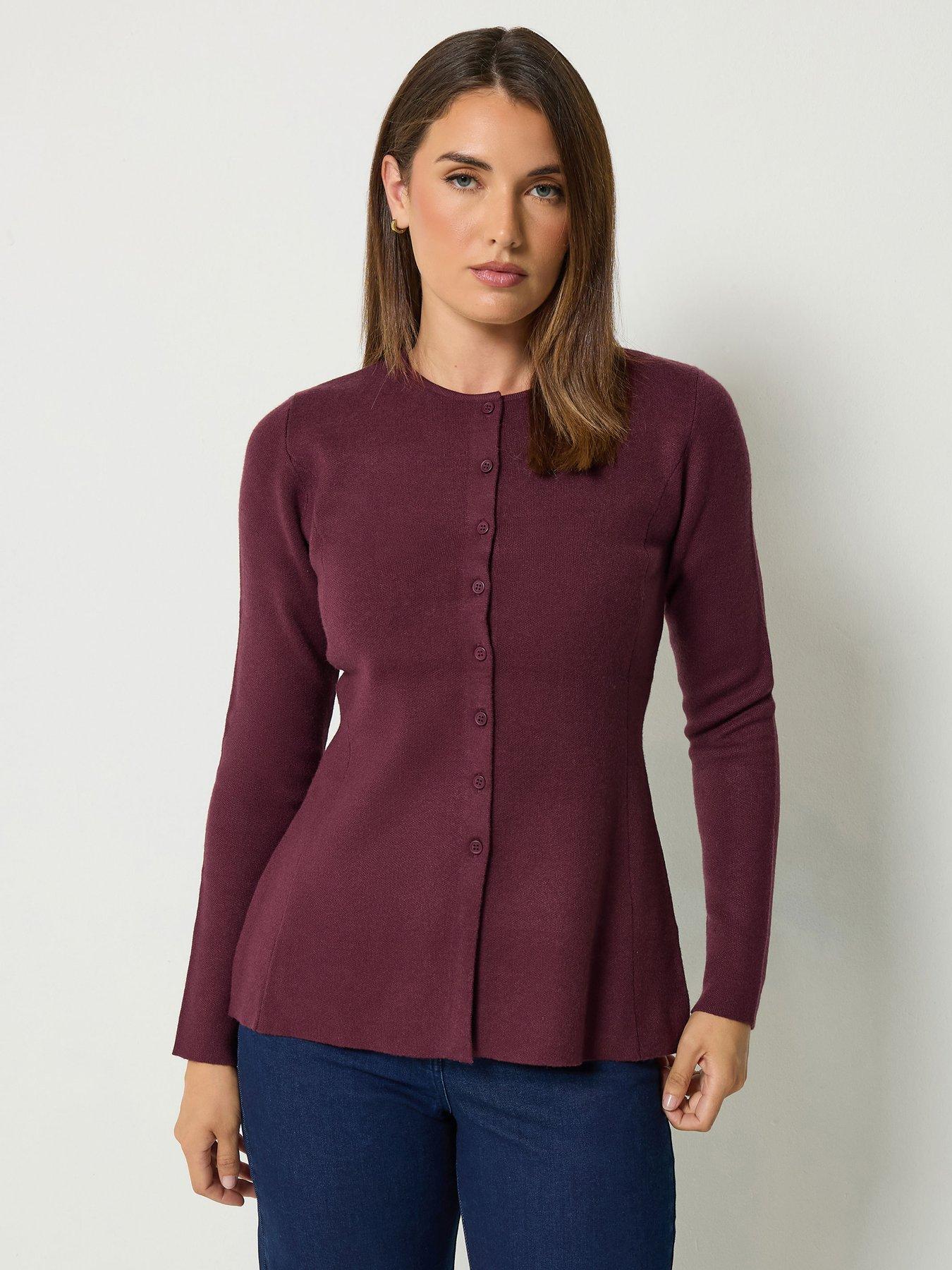 Image 1 of 4 of Yours Tall Peplum Knitted Cardigan