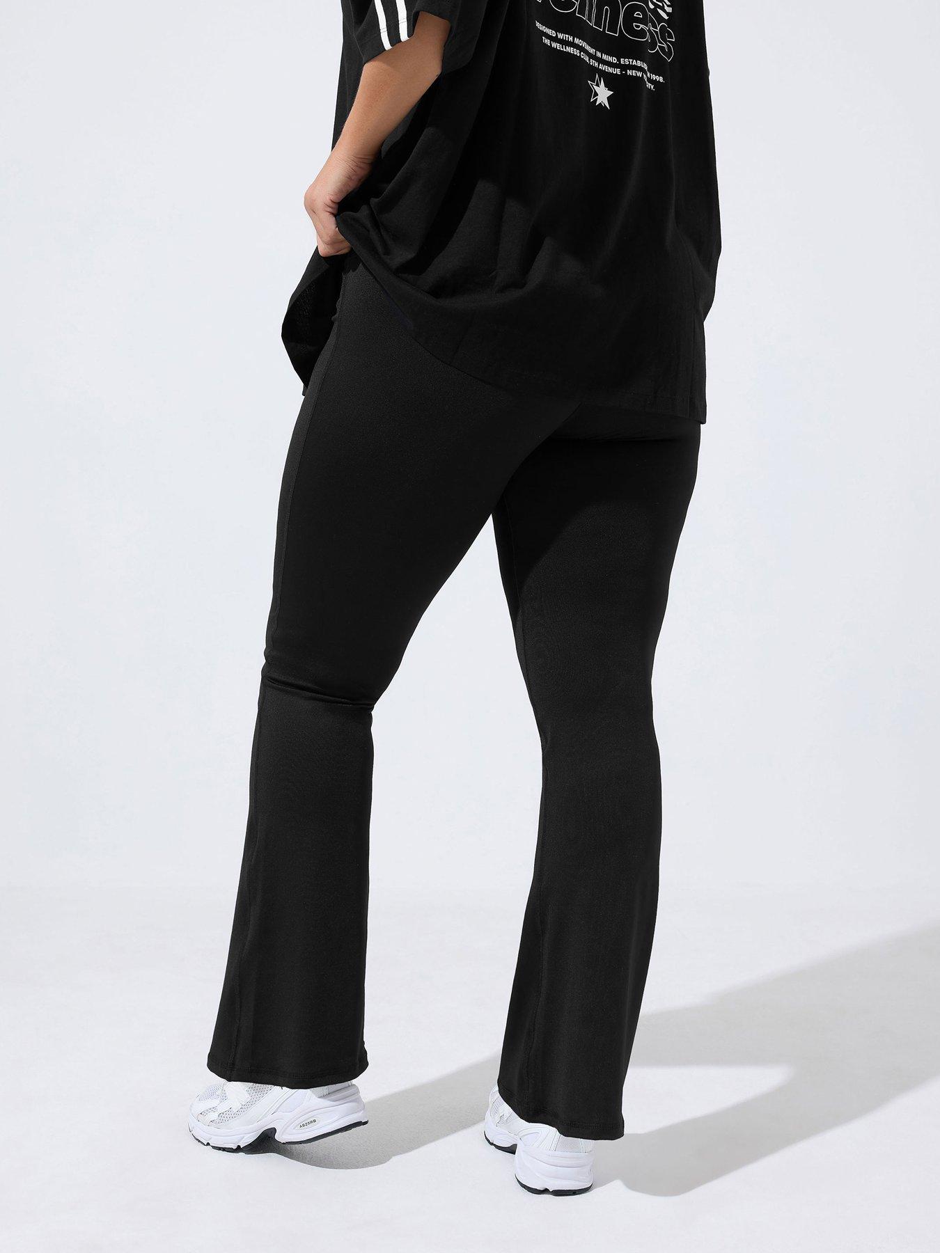 Image 2 of 4 of Yours Womens Curve Flared Pull-On Leggings - Black