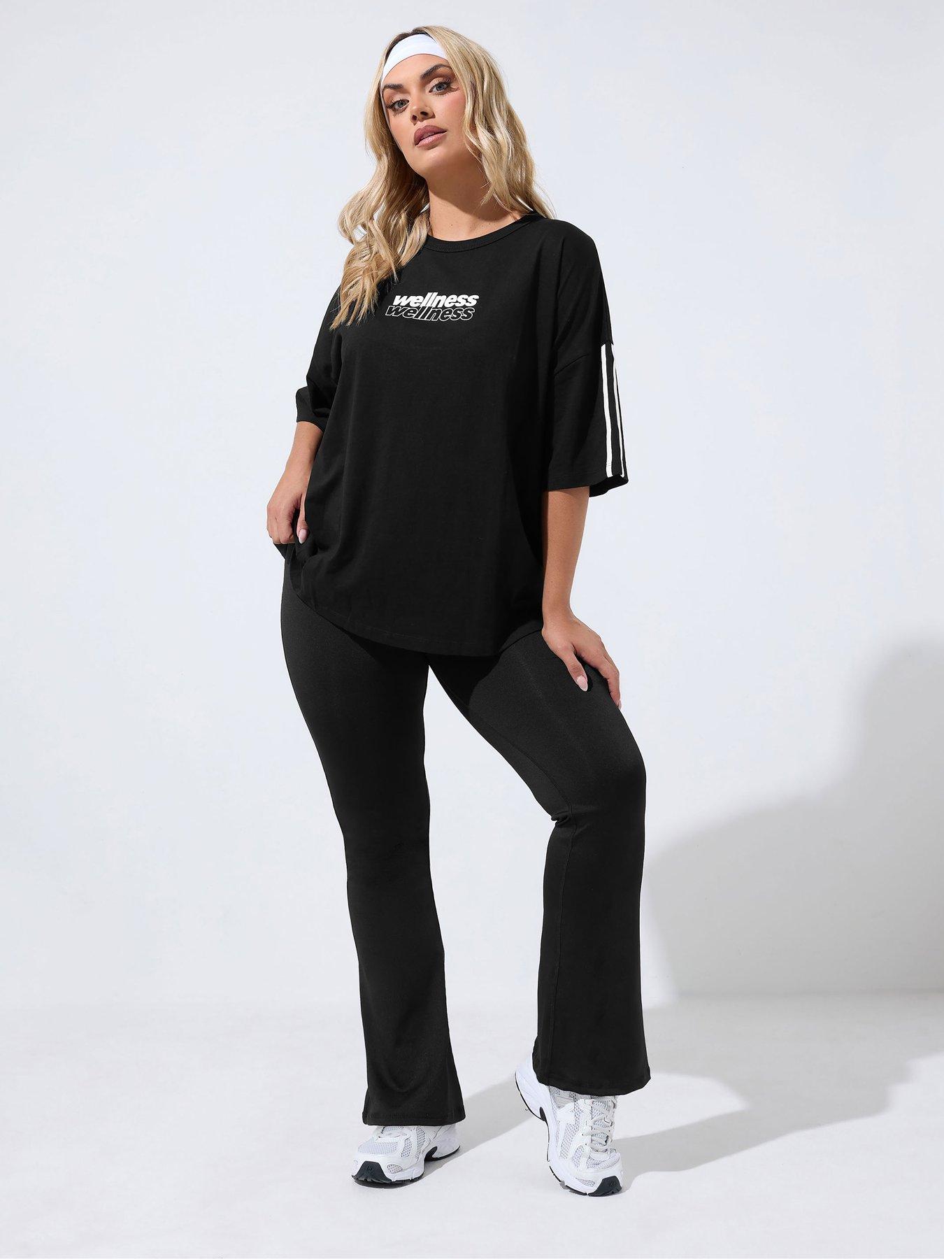 Image 3 of 4 of Yours Womens Curve Flared Pull-On Leggings - Black