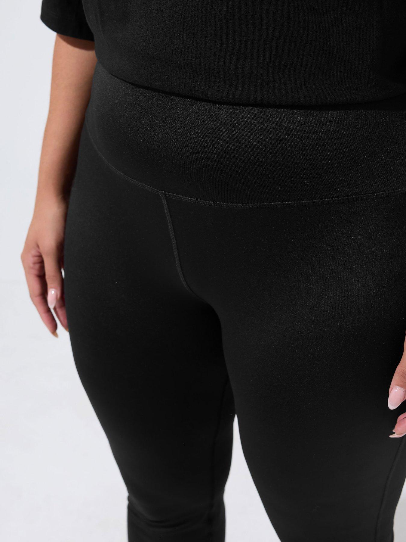Image 4 of 4 of Yours Womens Curve Flared Pull-On Leggings - Black