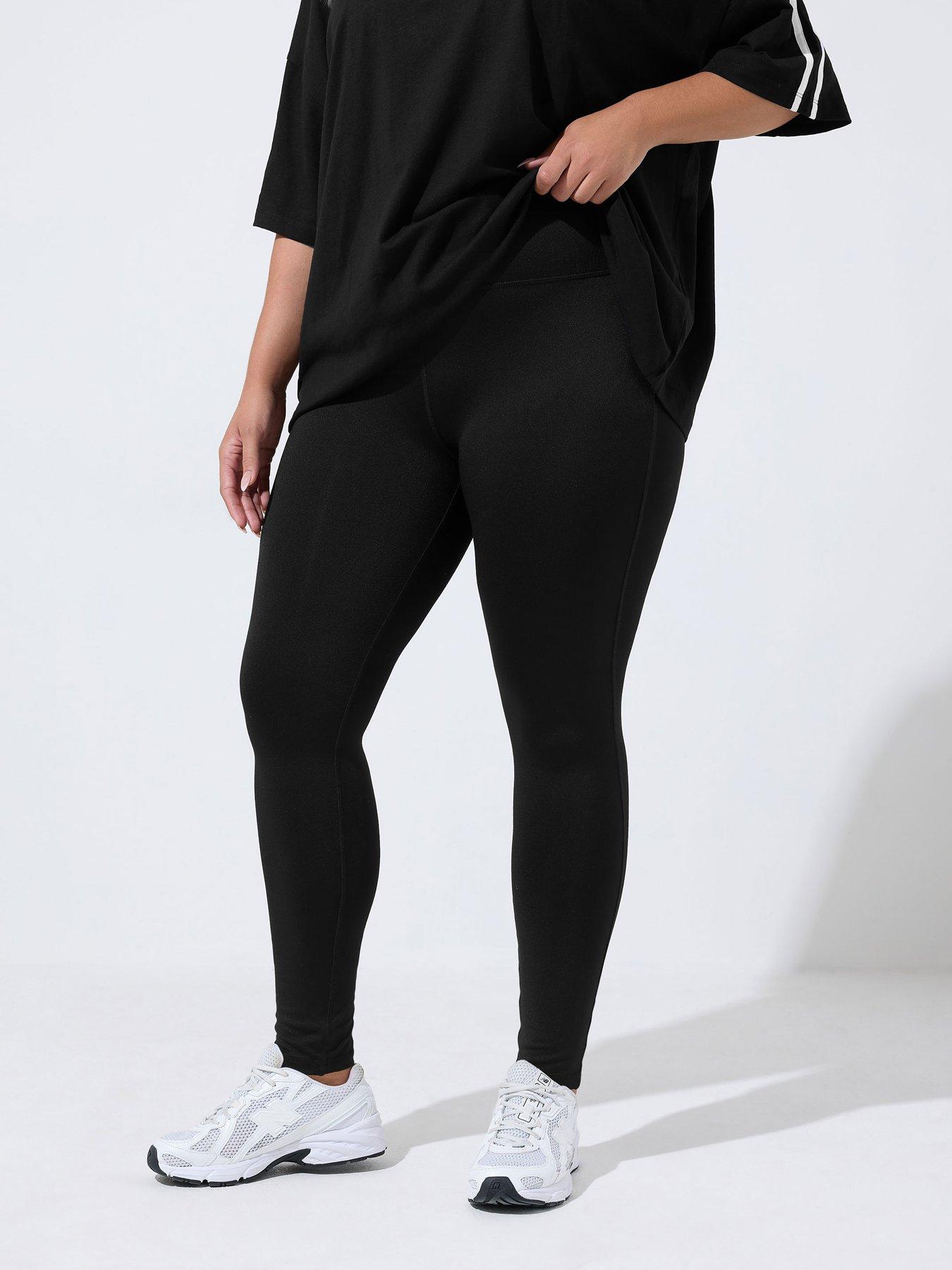 Image 1 of 4 of Yours Womens Curve Flared Stretch Leggings - Black