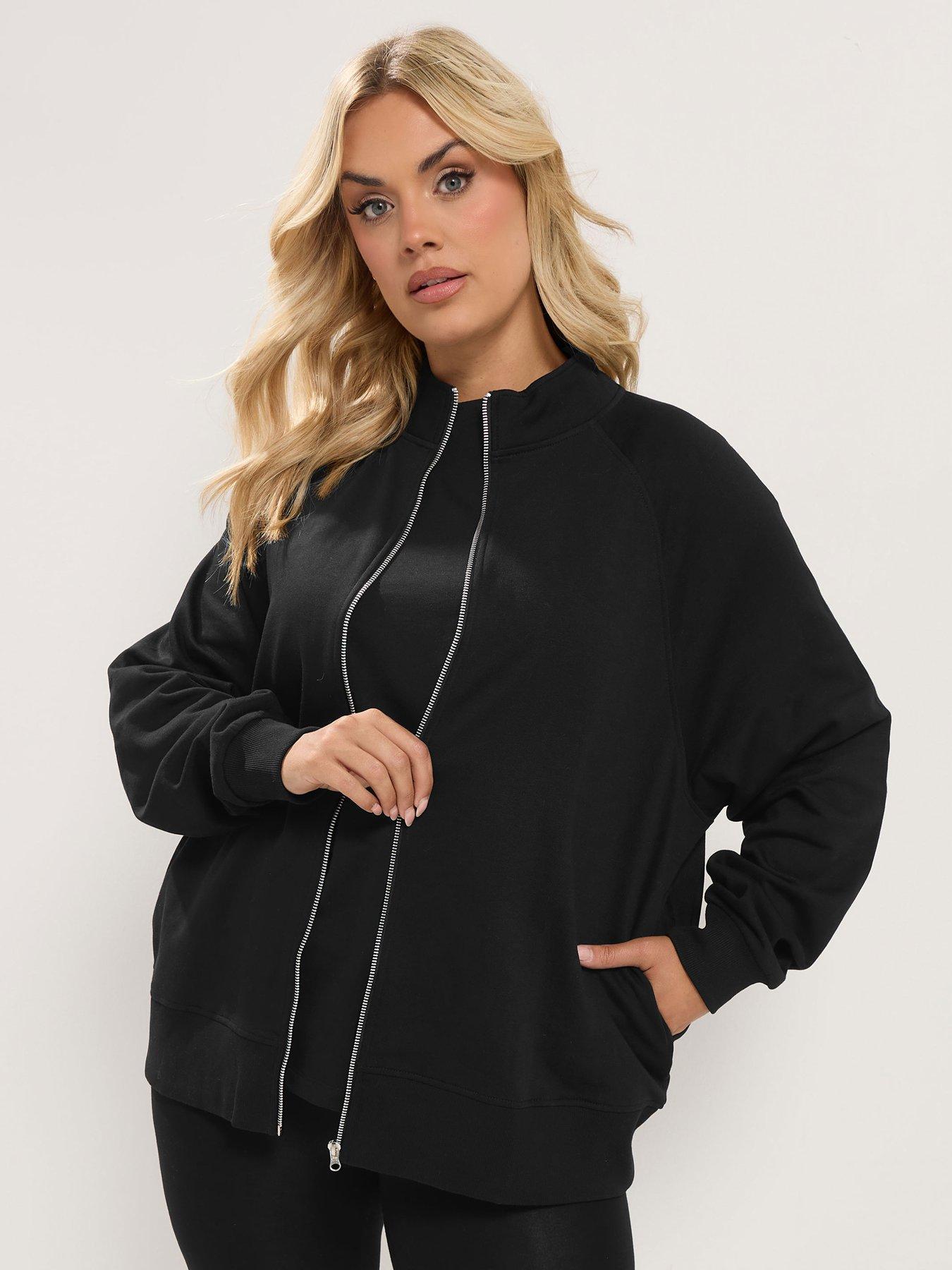 Image 1 of 4 of Yours Curve Zip Trough Funnel Neck Sweatshirt