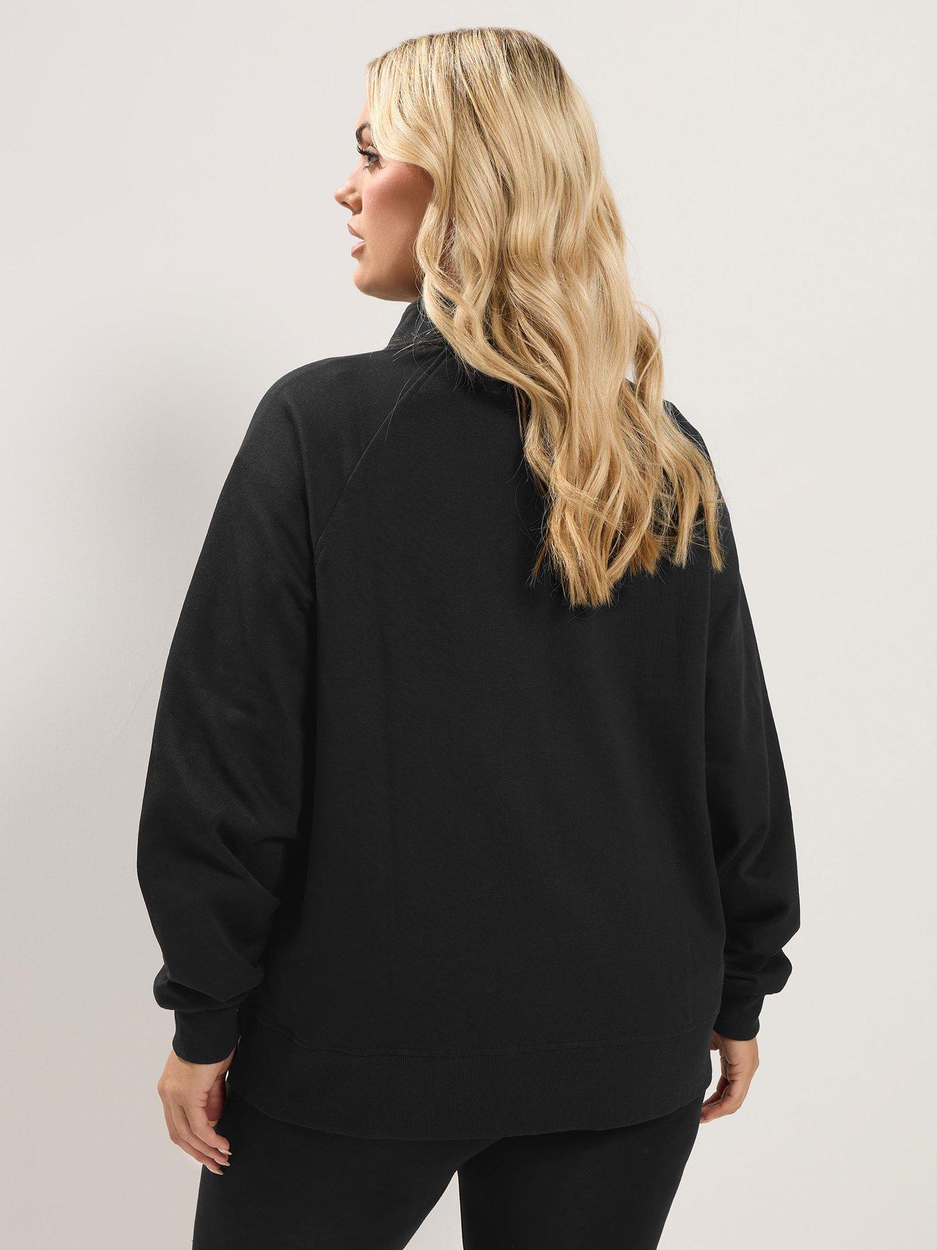 Image 2 of 4 of Yours Curve Zip Trough Funnel Neck Sweatshirt
