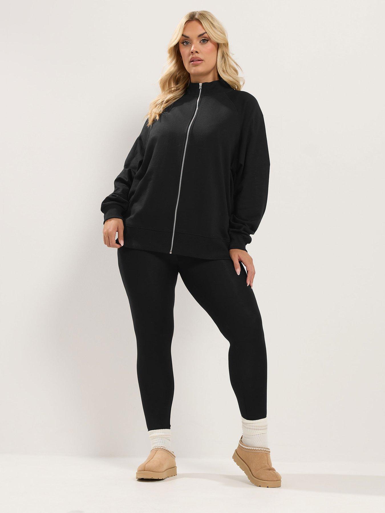 Image 3 of 4 of Yours Curve Zip Trough Funnel Neck Sweatshirt