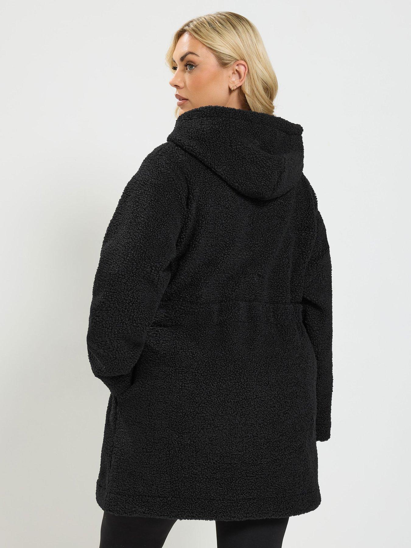 Image 2 of 4 of Yours Womens Plus Size Borg Fleece Zip Through Tunic - Black