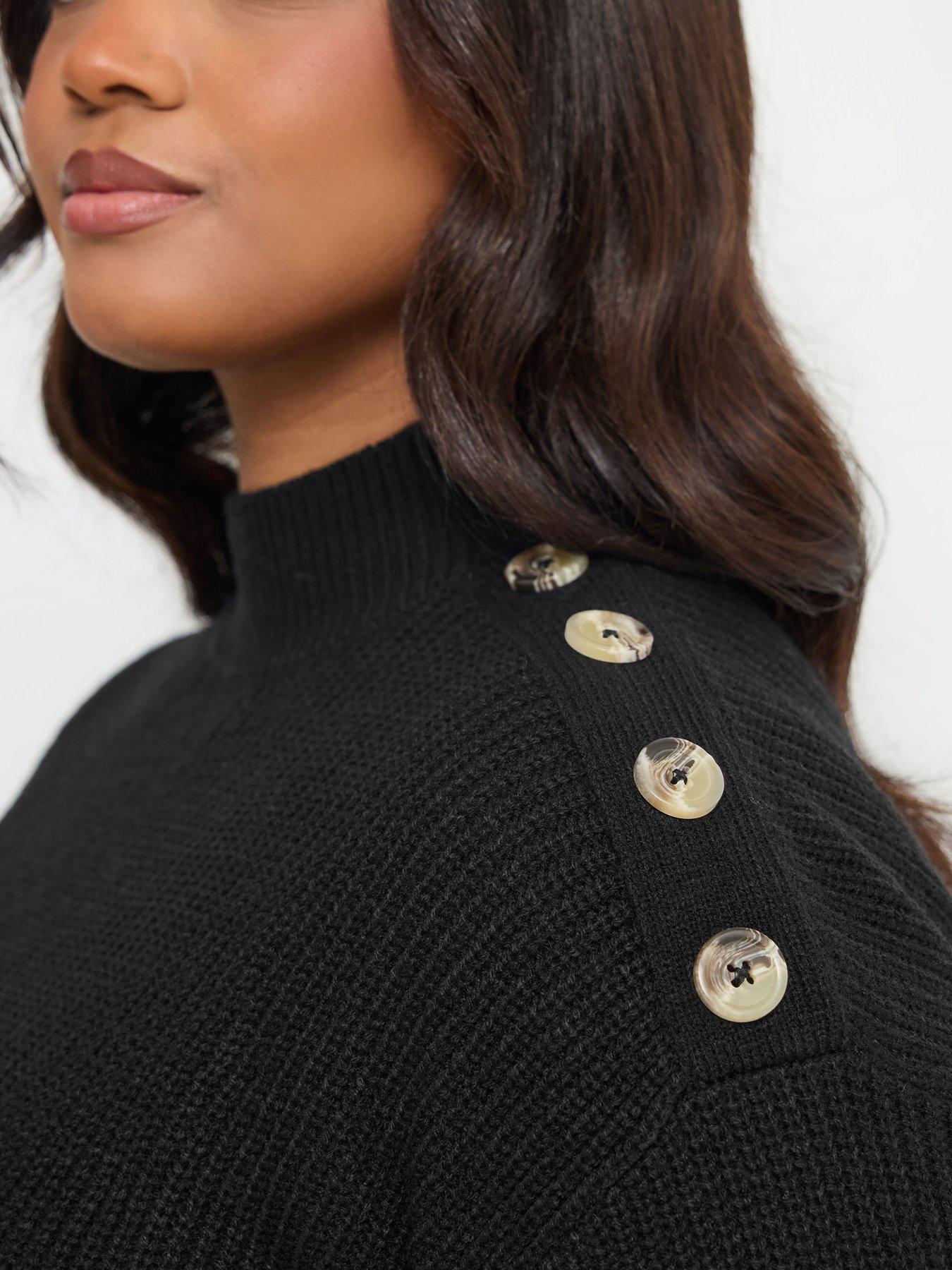 Image 4 of 4 of Yours Curve High Neck Wide Sleeve Jumper