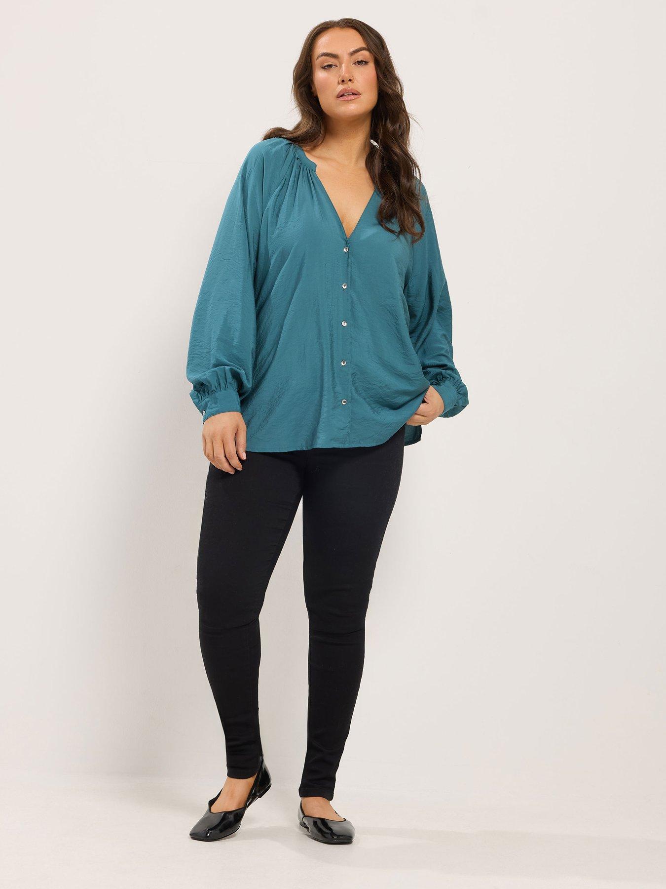 Image 3 of 4 of Yours Curve Button Through Blouse