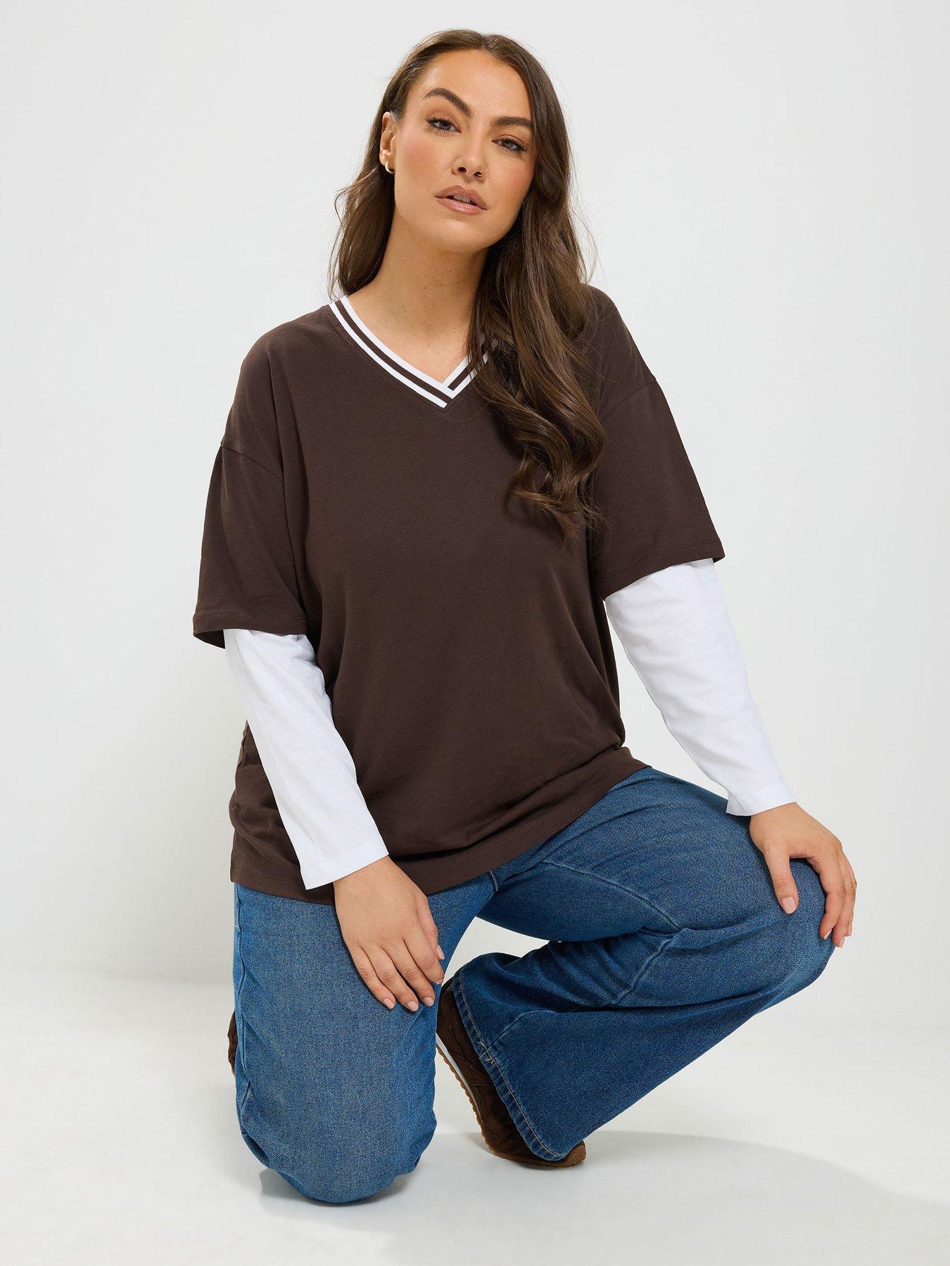 Image 1 of 4 of Yours Curve 2 In 1 Varsity Top