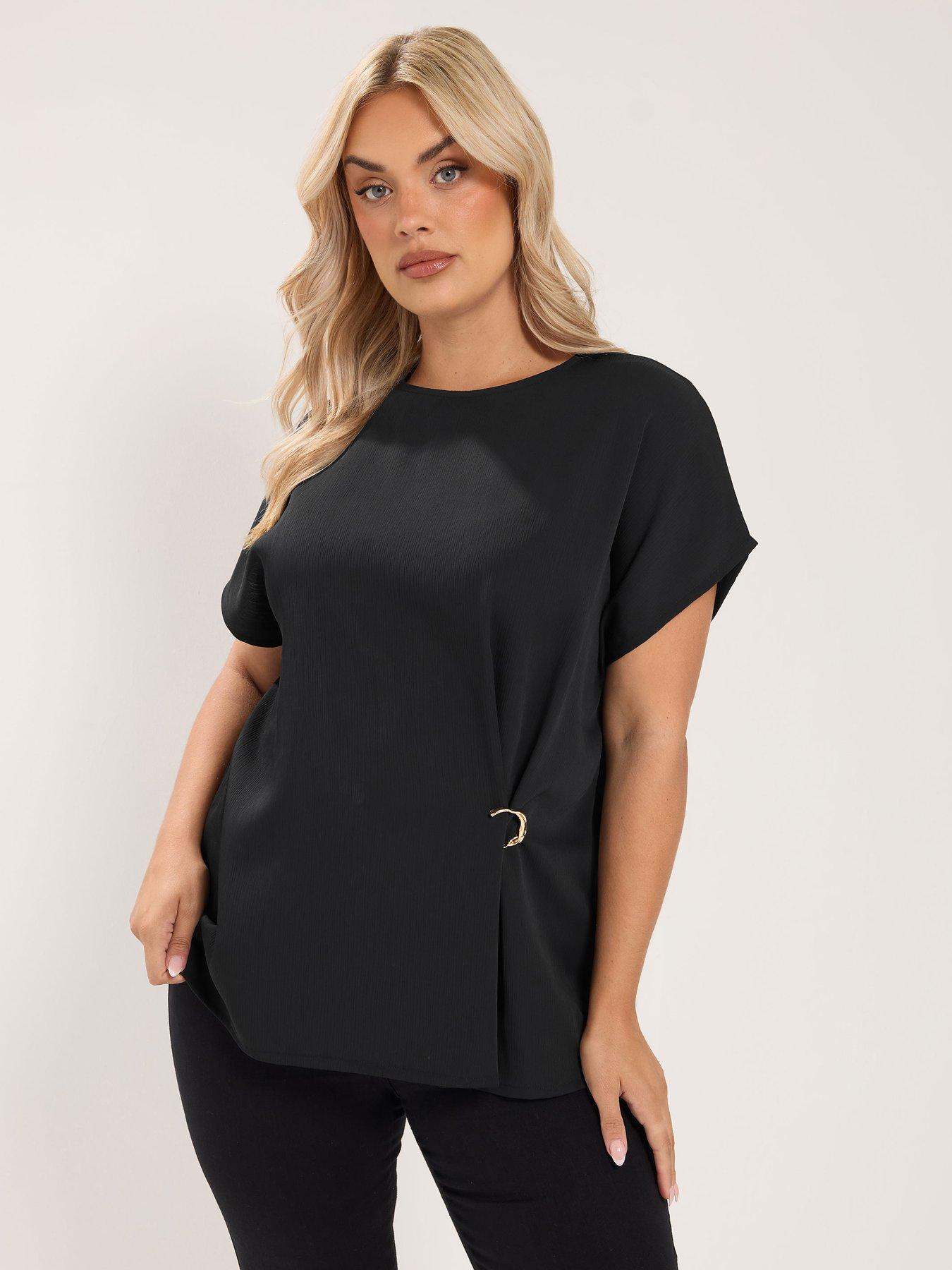 Image 1 of 4 of Yours Curve Plisse Knot Front Top