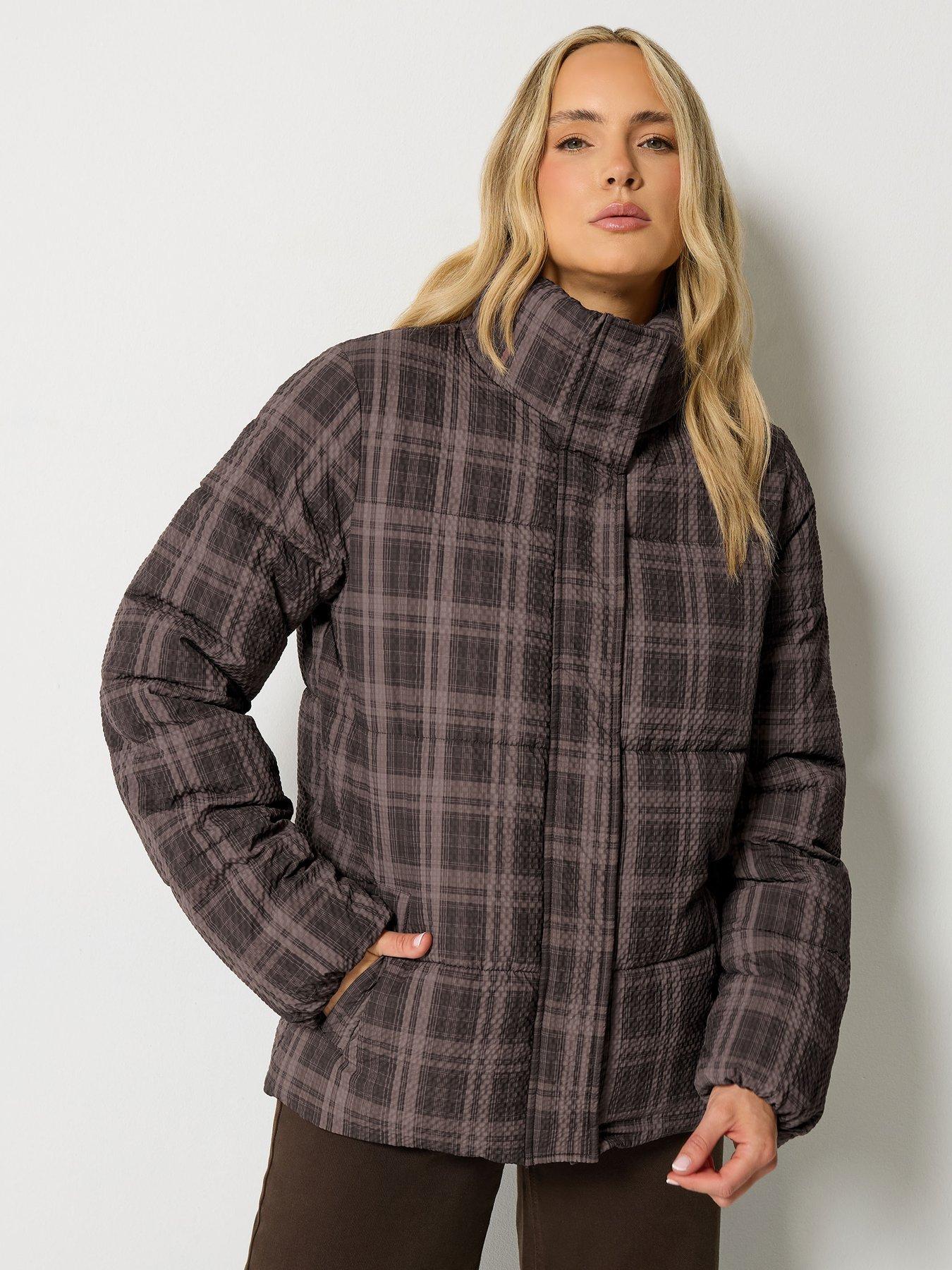 Image 4 of 4 of Long Tall Sally Tall Check Short Padded Coat