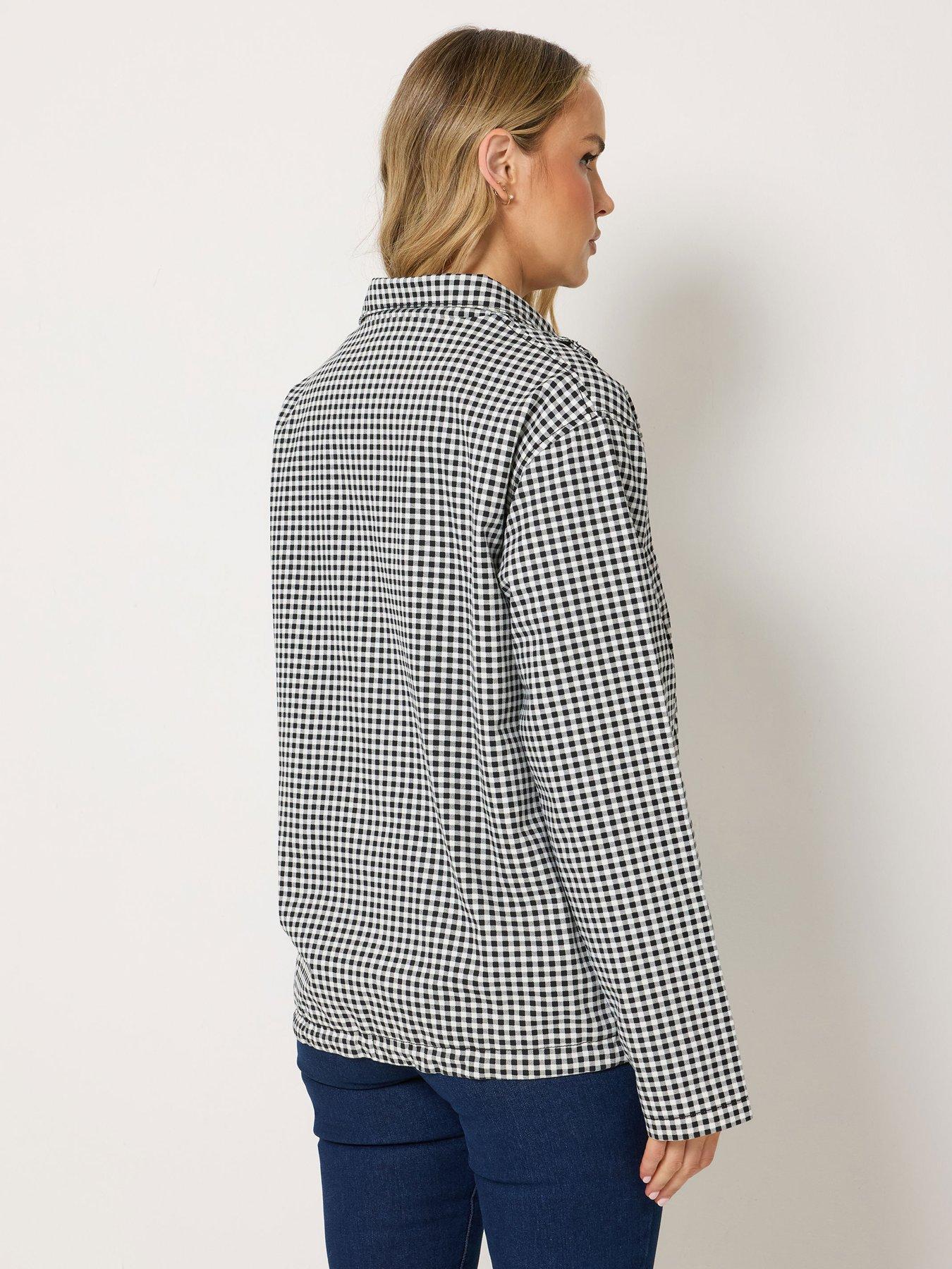 Image 2 of 4 of Long Tall Sally Tall Gingham Check Windbreaker Jacket - Black