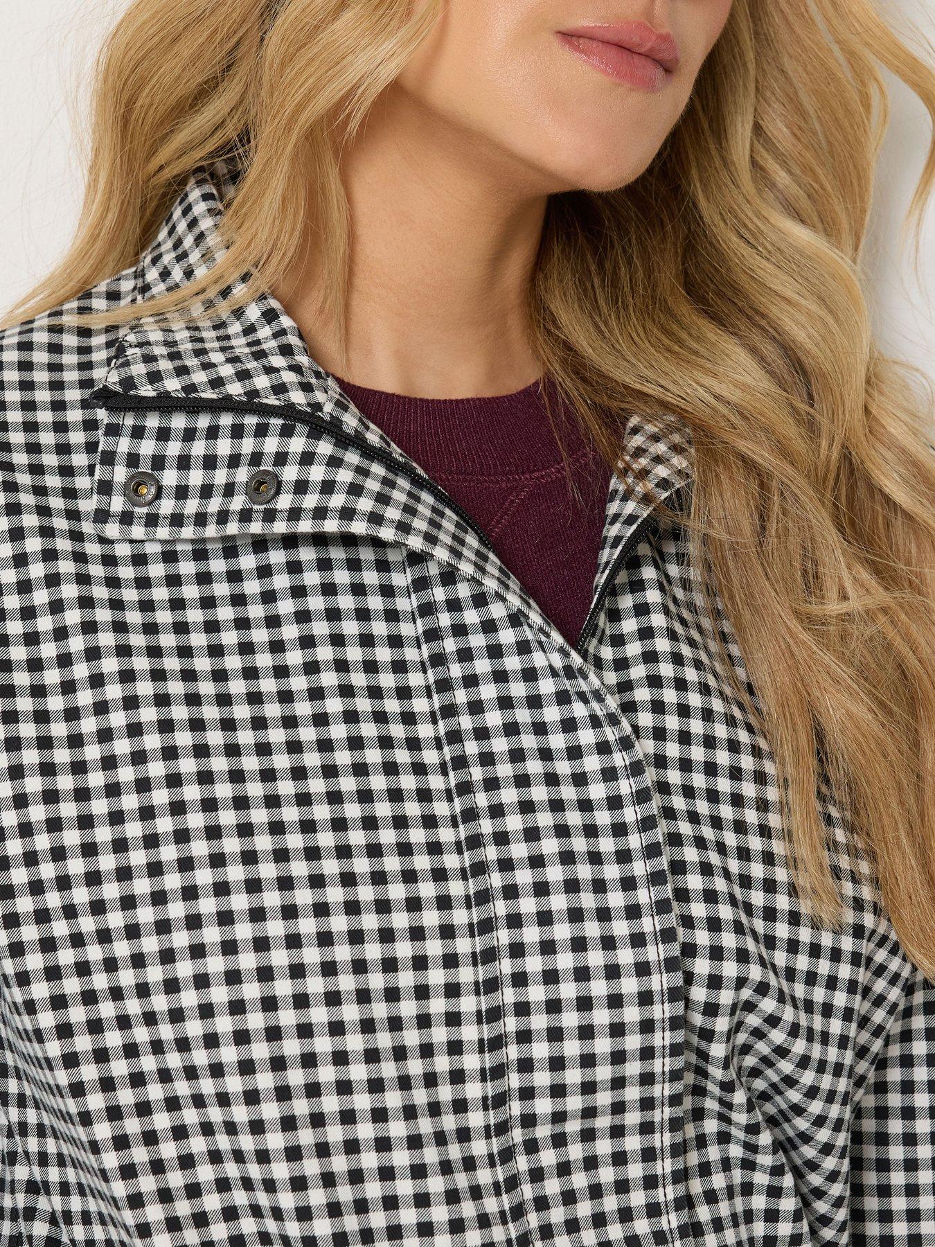 Image 4 of 4 of Long Tall Sally Tall Gingham Check Windbreaker Jacket - Black