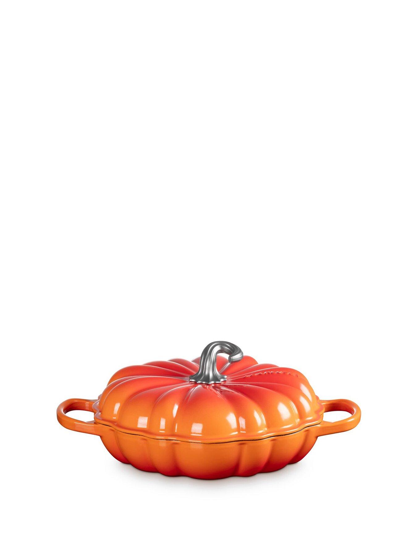 Image 2 of 6 of Le Creuset Cast Iron Signature Pumpkin Shallow Casserole 28cm Volcanic Gold Knob