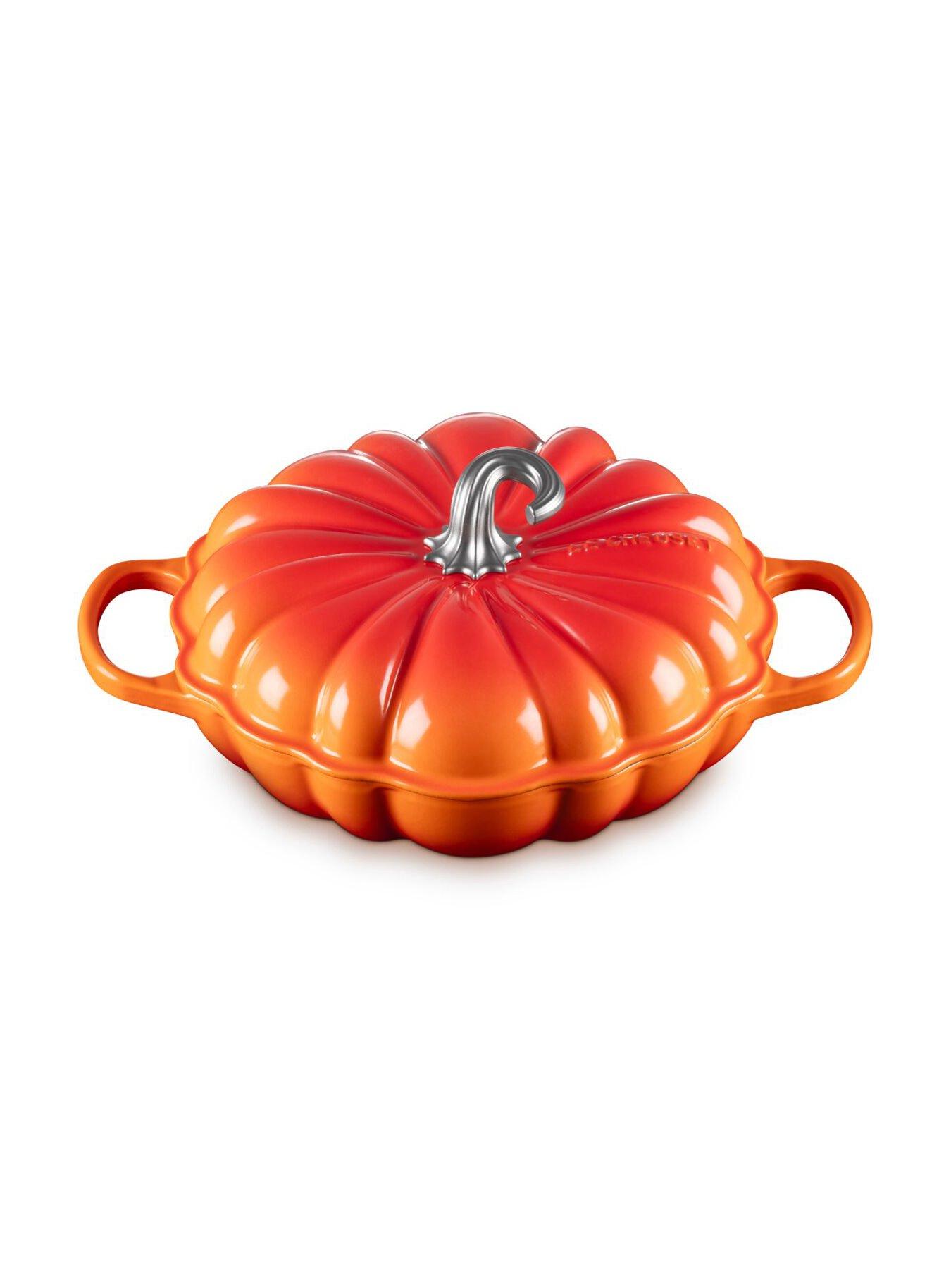 Image 3 of 6 of Le Creuset Cast Iron Signature Pumpkin Shallow Casserole 28cm Volcanic Gold Knob