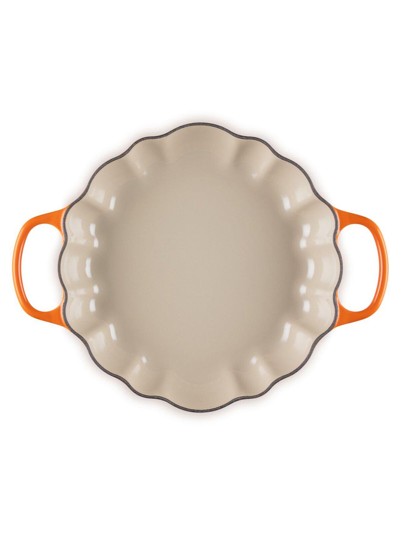 Image 6 of 6 of Le Creuset Cast Iron Signature Pumpkin Shallow Casserole 28cm Volcanic Gold Knob