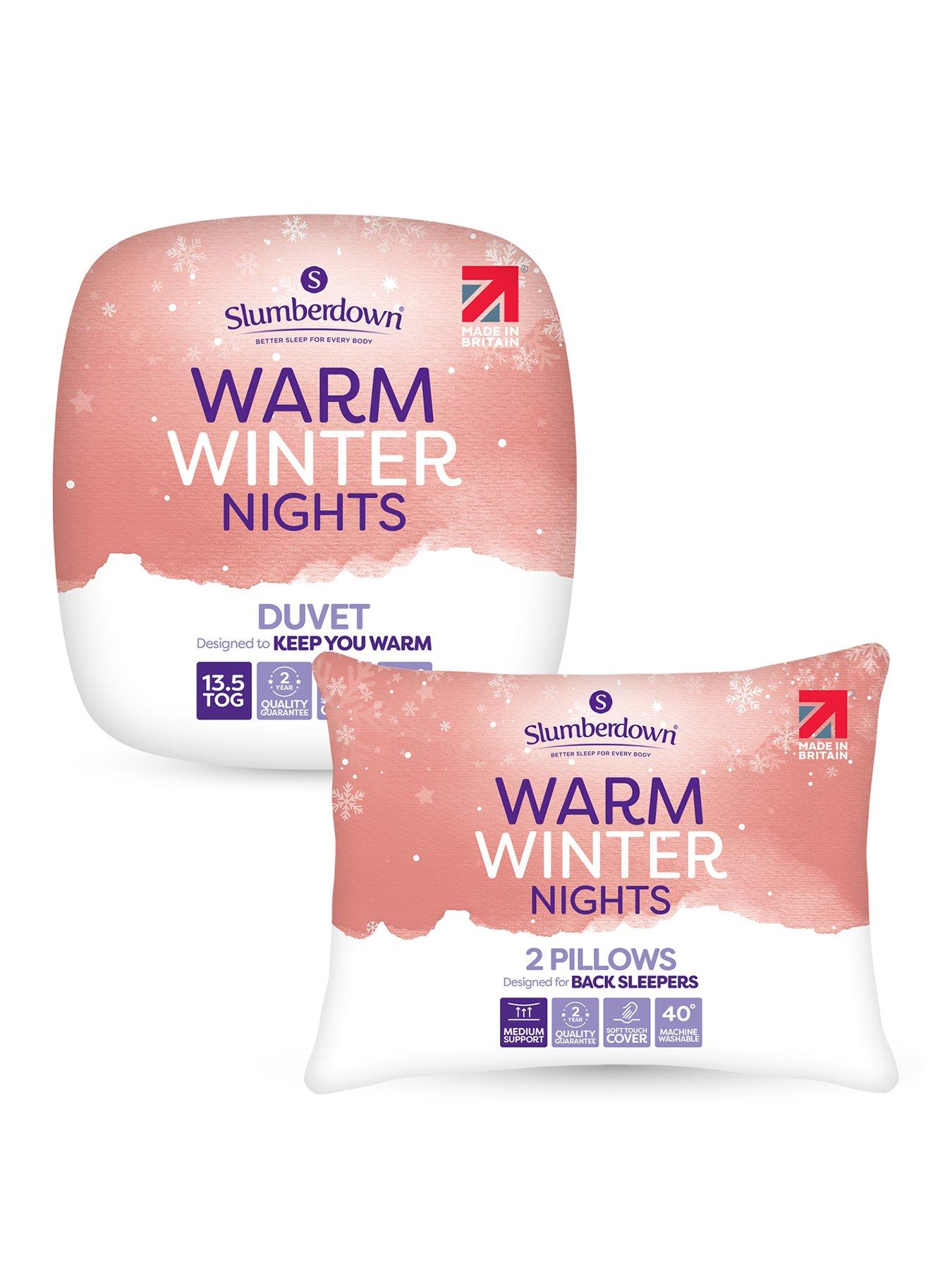Slumberdown Warm Winter Nights Duvet, 2 Medium Pillows, 13.5 Tog, Single