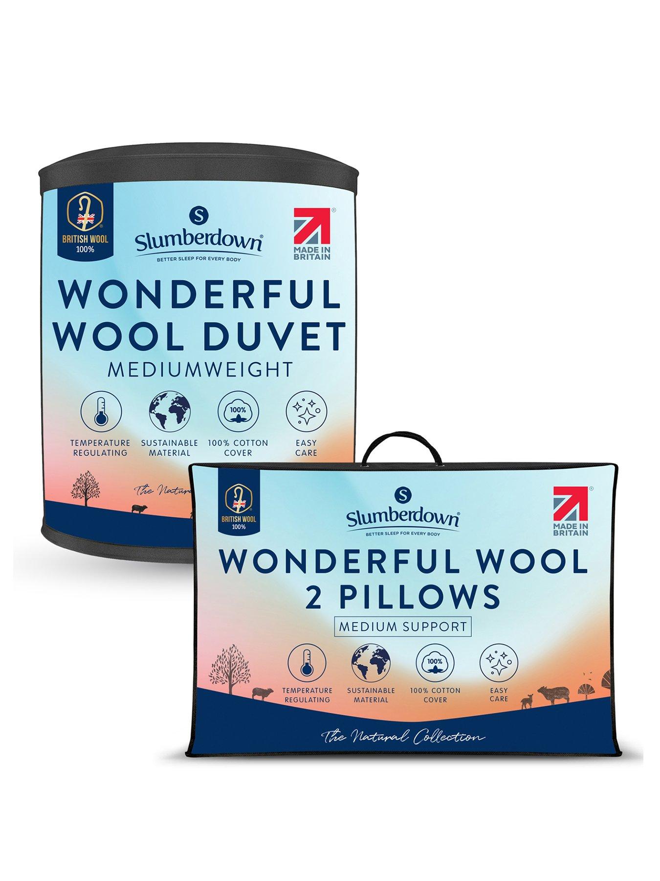 Image 1 of 6 of Slumberdown Wonderful Wool Duvet, 2 Medium Pillows, Mediumweight, Double