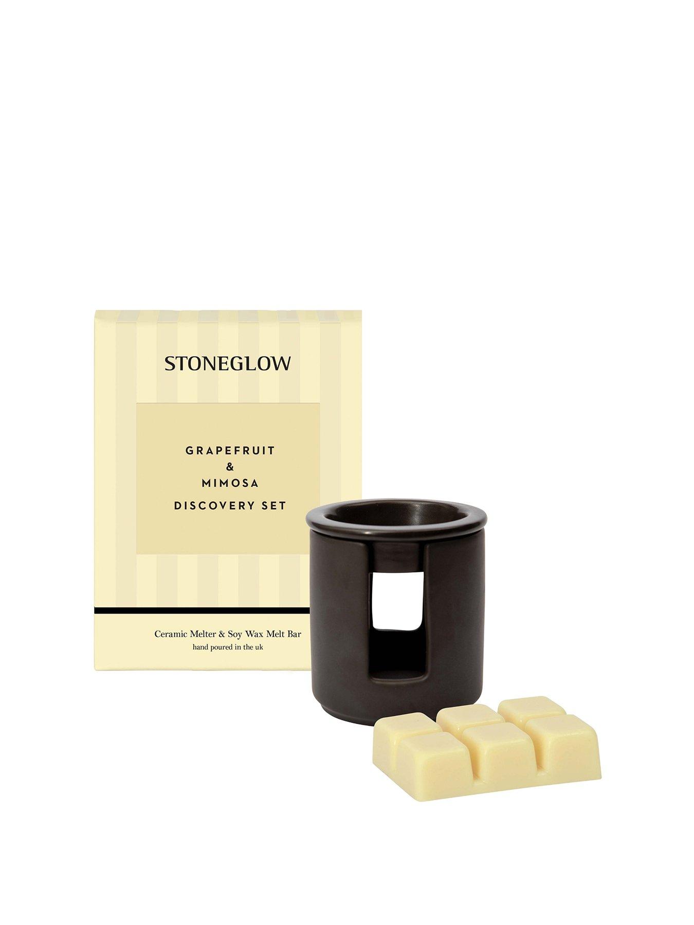 Image 2 of 2 of Stoneglow Modern Classics - Ceramic Wax Melter &amp; Soy Wax Melt Bar Discovery Set Grapefruit &amp; Mimosa