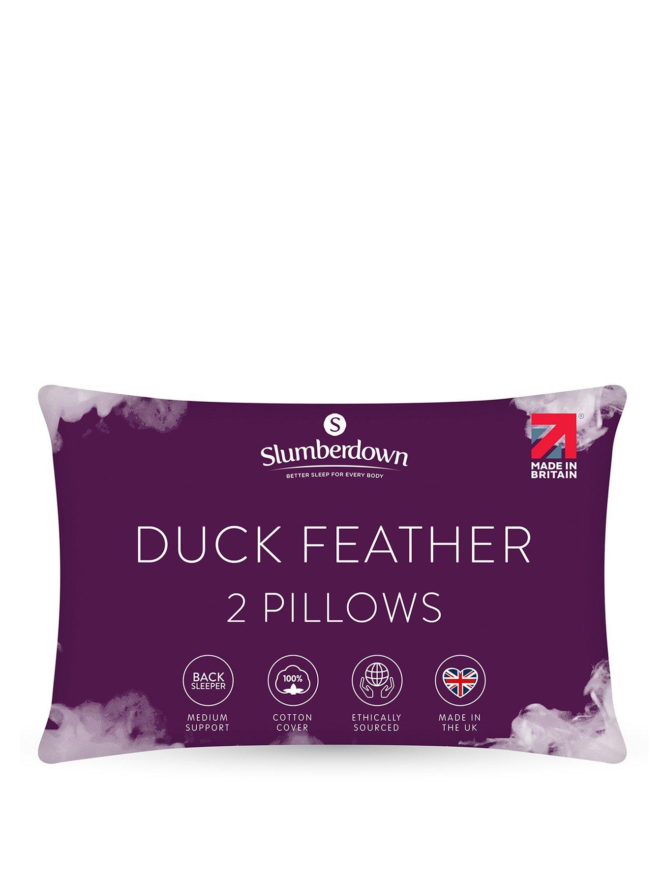 Slumberdown Duck Feather Pillow, Medium Support, 2 Pack