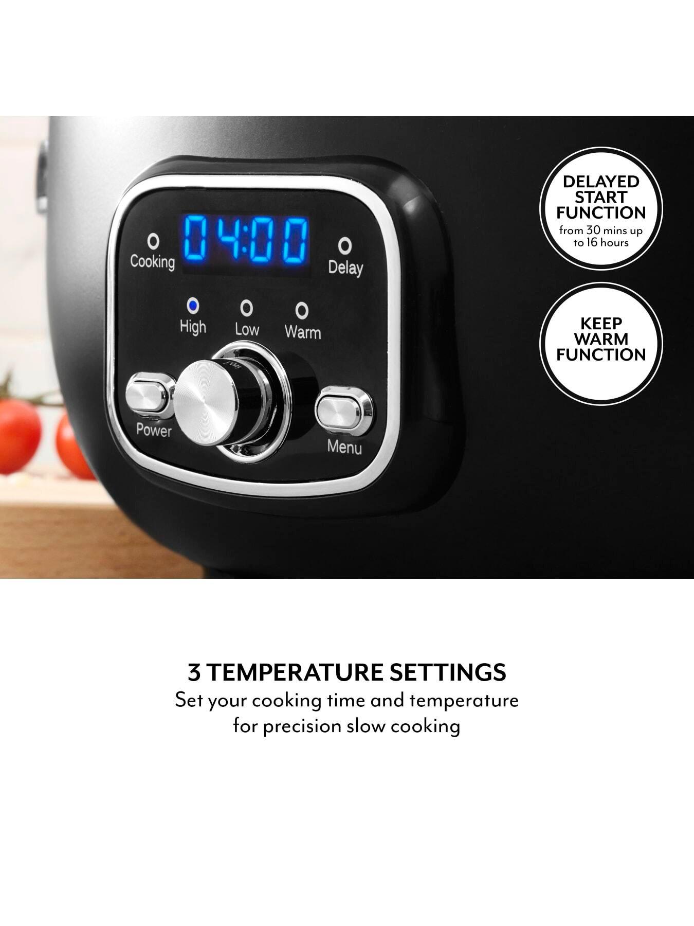 Image 5 of 7 of Sur La Table Core 6.5 Litre Digital Slow Cooker, Removable Pot, 320W, Black