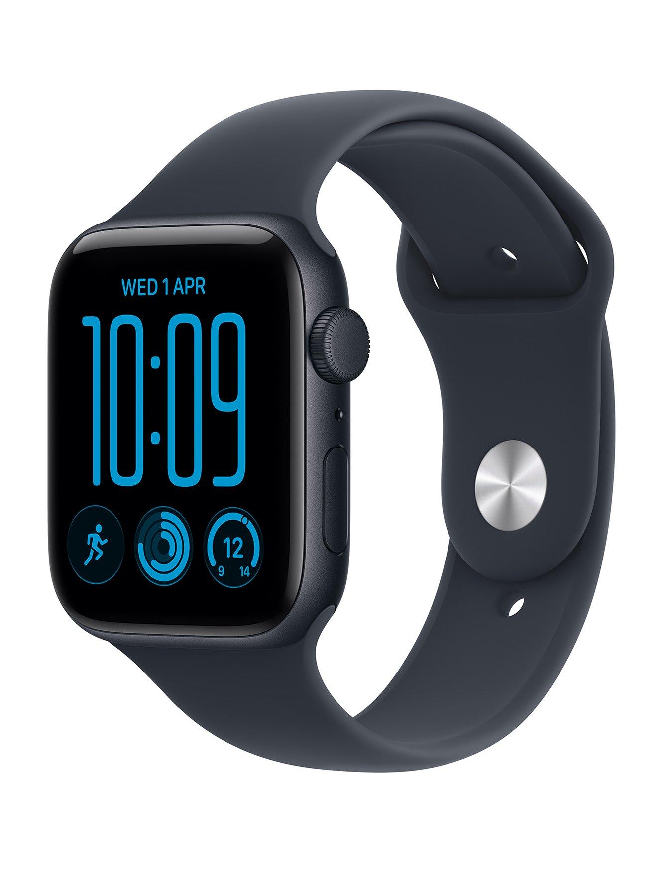 Image 1 of 7 of Apple Watch SE 3 (GPS, 2026) 44mm Midnight Aluminium Case with Navy Blue Sport Band - S/M