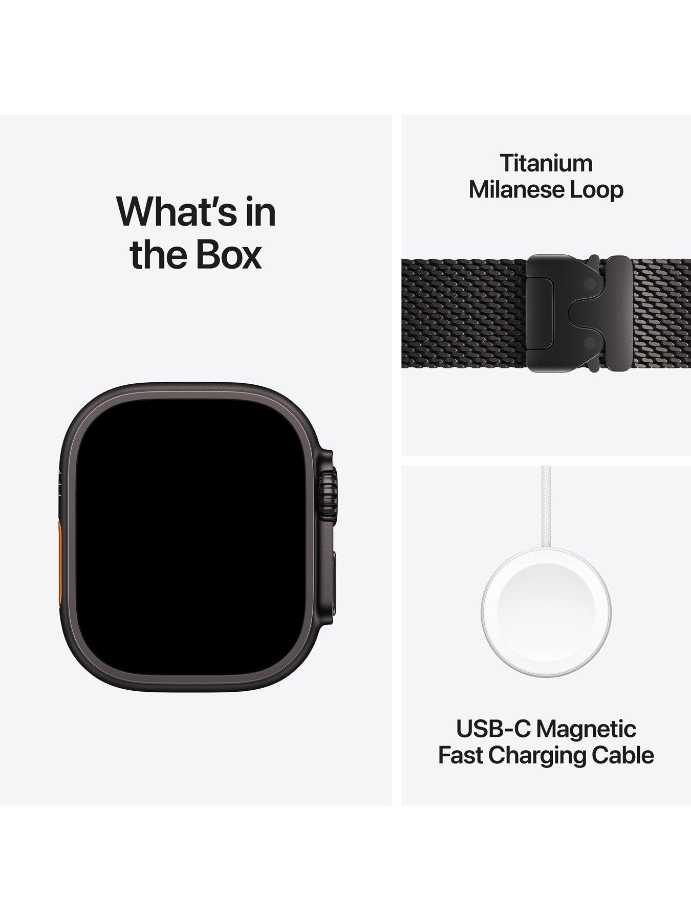 Image 7 of 7 of Apple Watch Ultra 4 (GPS + Cellular) 49mm Black Titanium Case with Black Titanium Milanese Loop - Medium